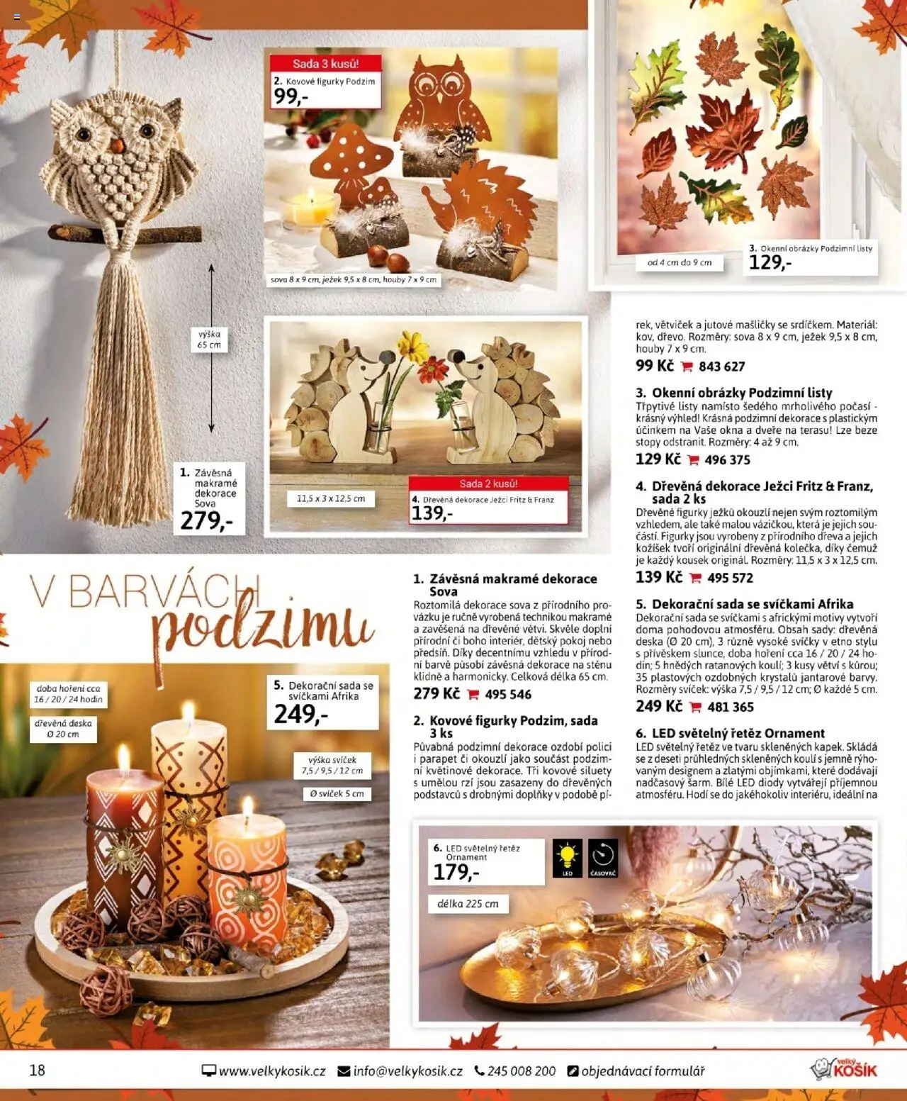Velký Košík katalog říjen od 01.10.2025 | Strana: 18 | Produkty: Sova, Figurky, Světelný řetěz, Dekorace
