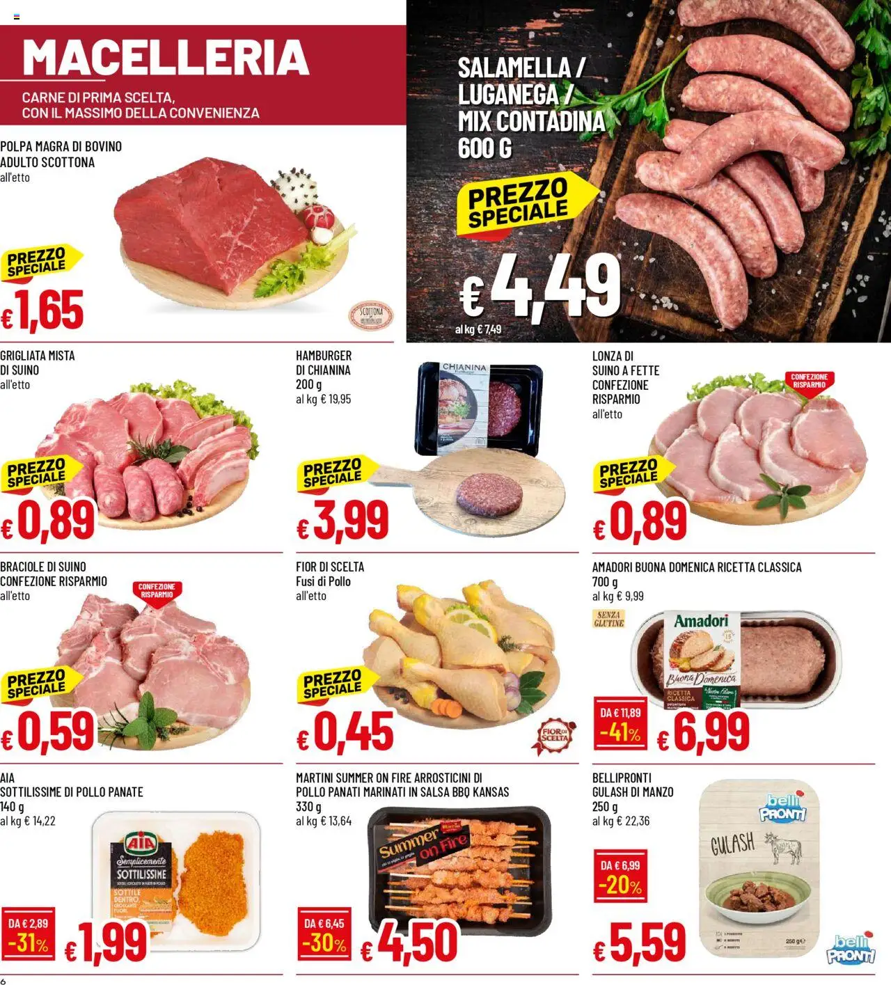 Volantino Galassia del 08.09.2025 | Pagina: 6 | Prodotti: Pollo, Manzo, Hamburger, Arrosticini
