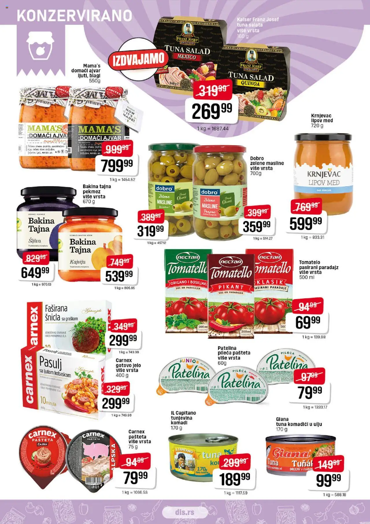 DIS katalog - važi od 31.07.2025 | Strana: 8 | Proizvode: Pasulj, Pasirani paradajz, Kajsija, Quinoa