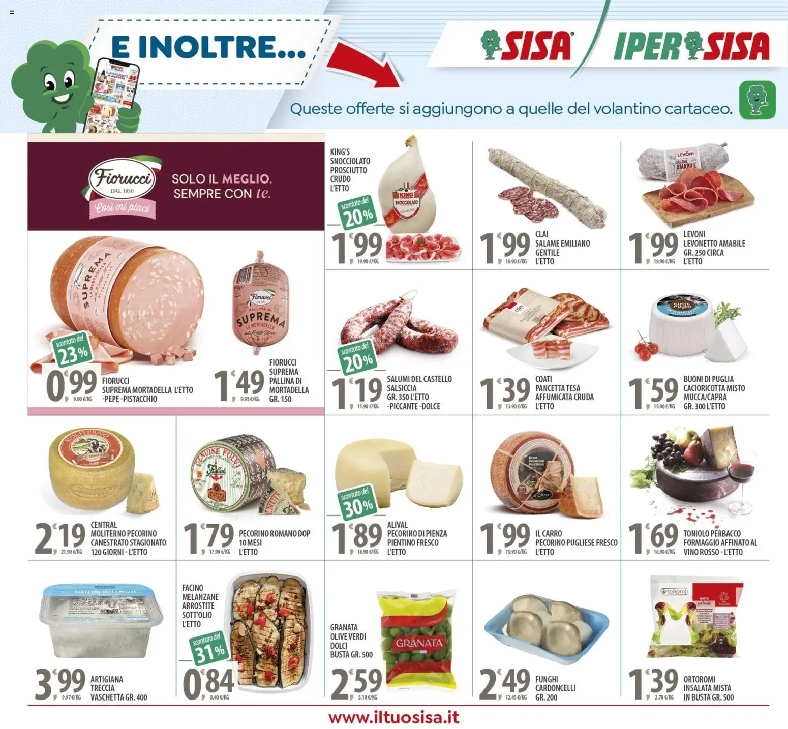 Volantino SISA del 27.12.2025 | Pagina: 18 | Prodotti: Insalata, Olive, Mortadella, Pecorino