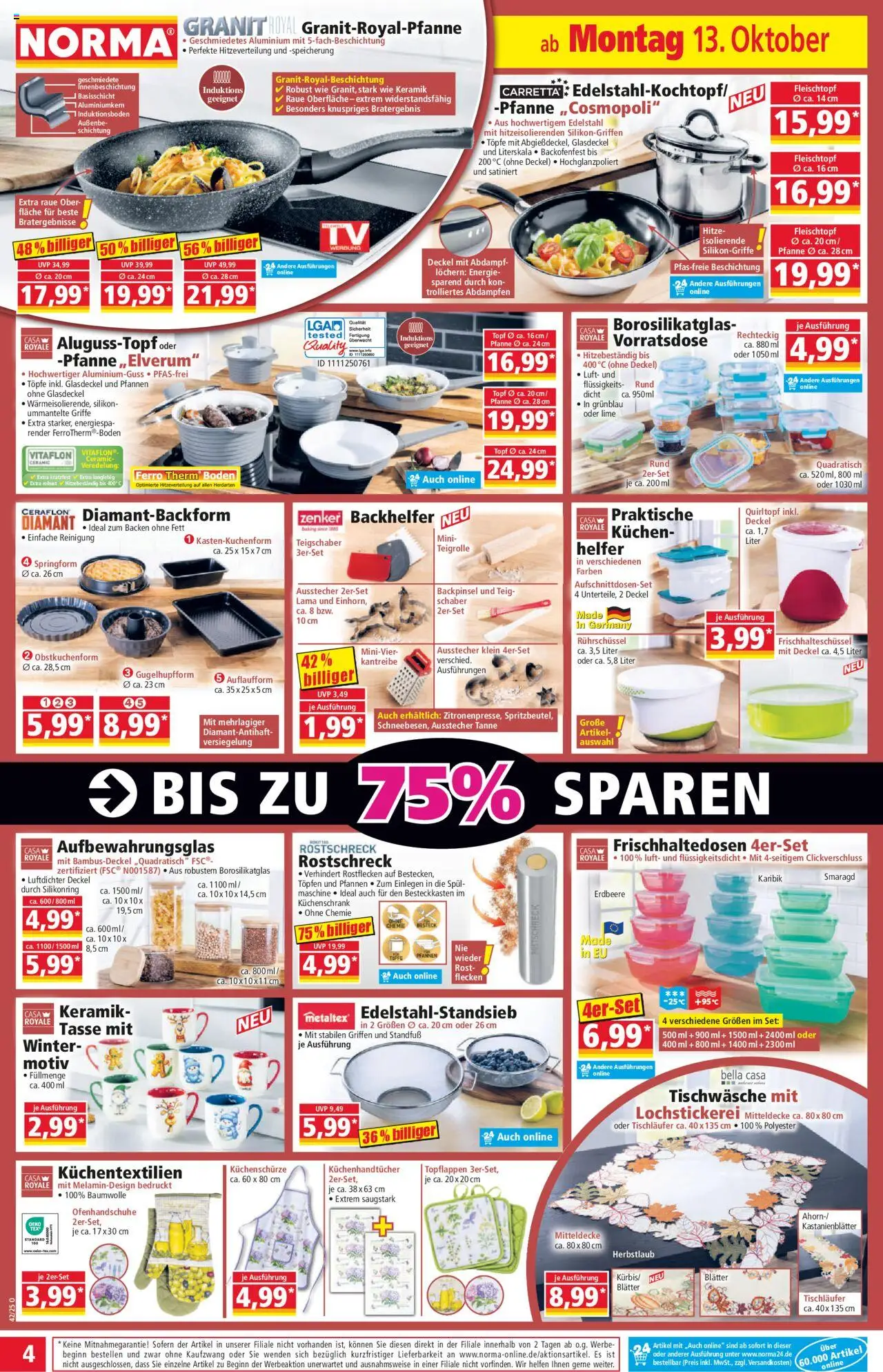 Norma Prospekt 	 – gültig ab 13.10.2025 | Seite: 4 | Produkte: Kürbis, Kuchen