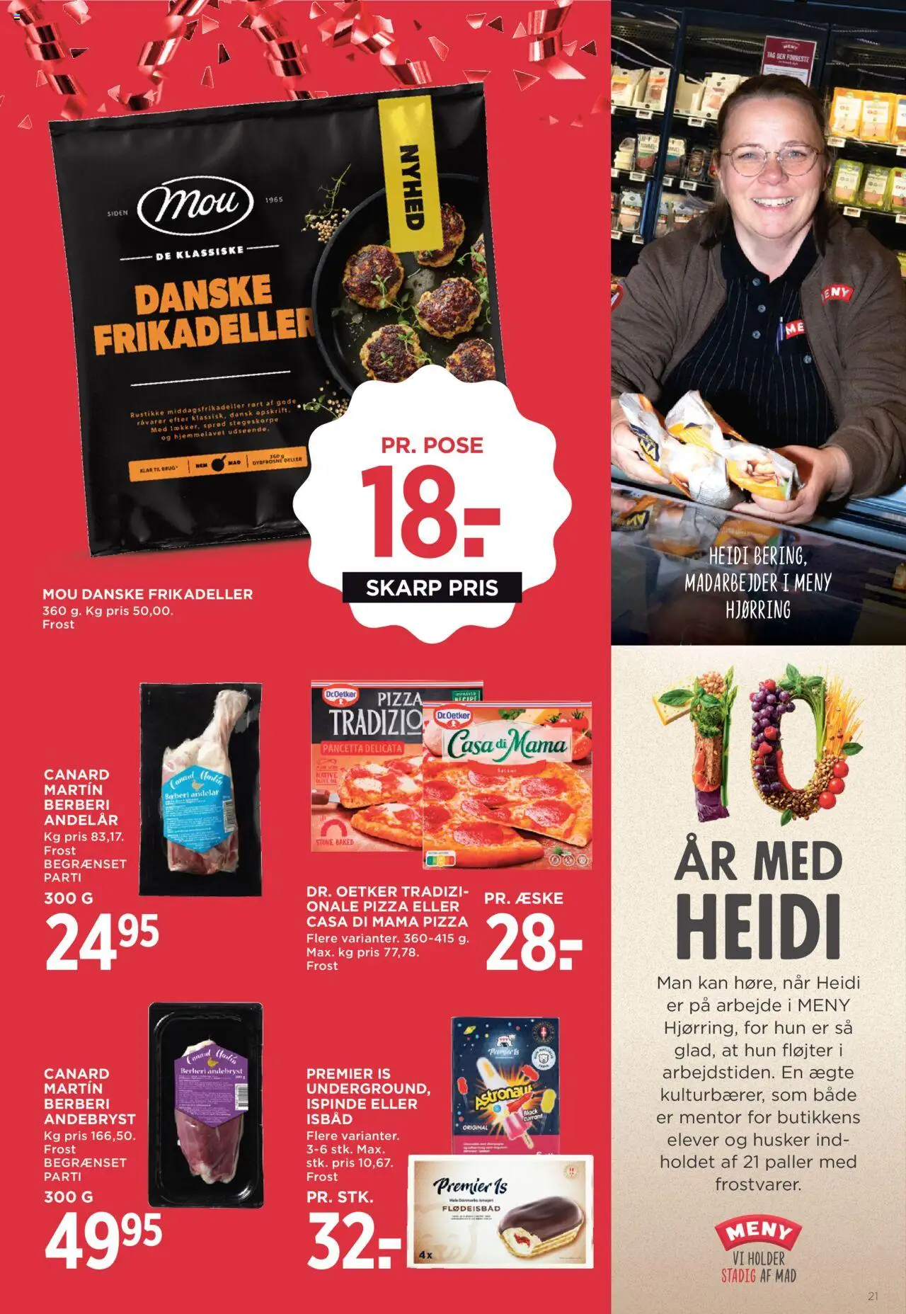 Meny tilbudsavis – gyldig fra 03.10.2025 | Side: 23 | Produkter: Pizza, Is, Frikadeller, Søm