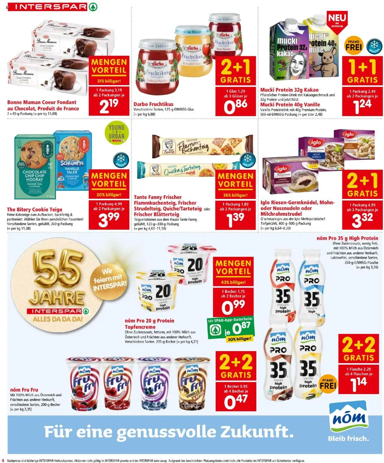 Interspar Flugblatt gültig ab 23.10.2025 | Seite: 8 | Produkte: Himbeere, Milch, Kaffee, Nudeln