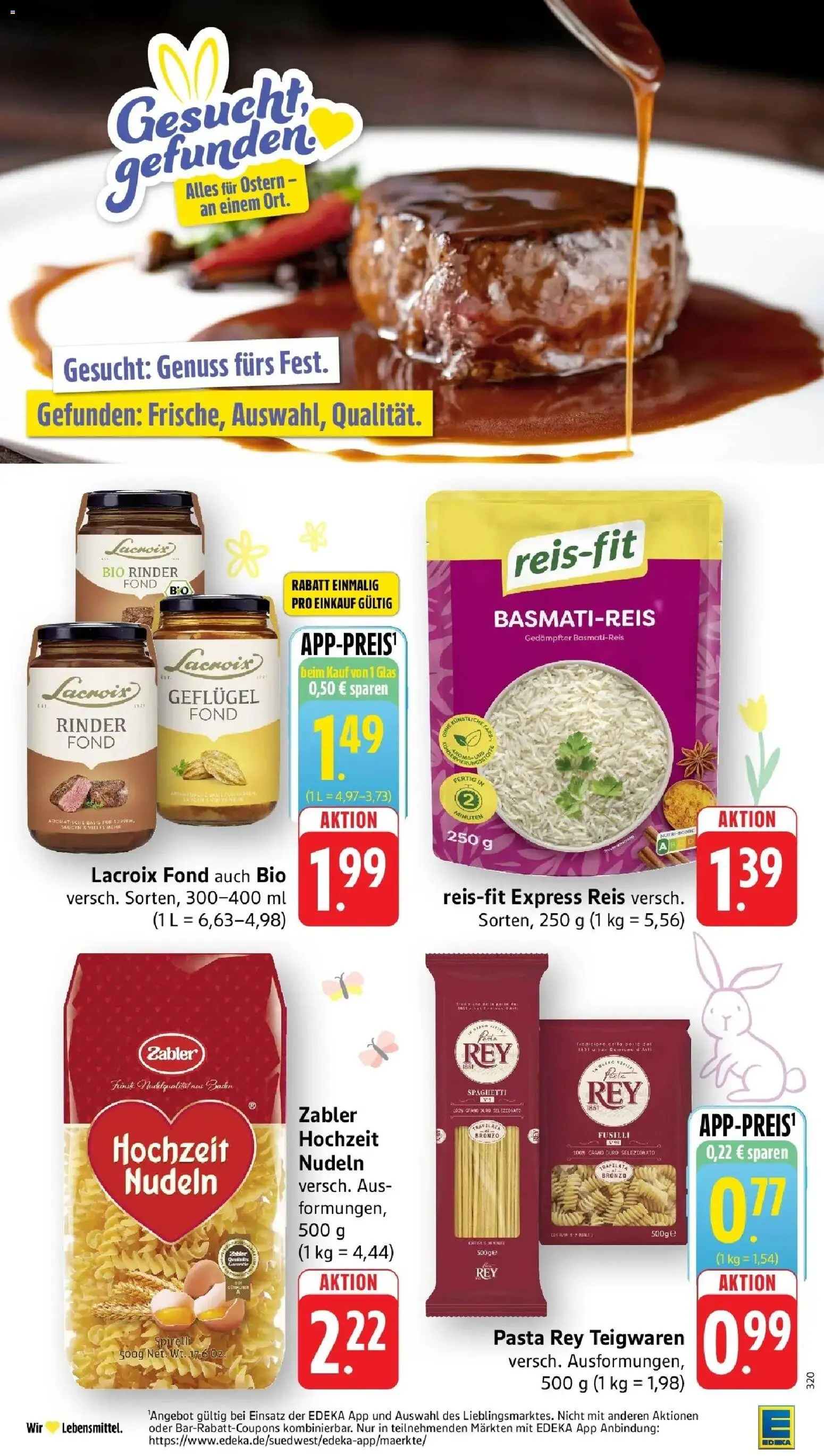 Edeka prospekt Großostheim	 – gültig ab 30.03.2026 | Seite: 32 | Produkte: Basmatireis, Pasta, Reis, Nudeln
