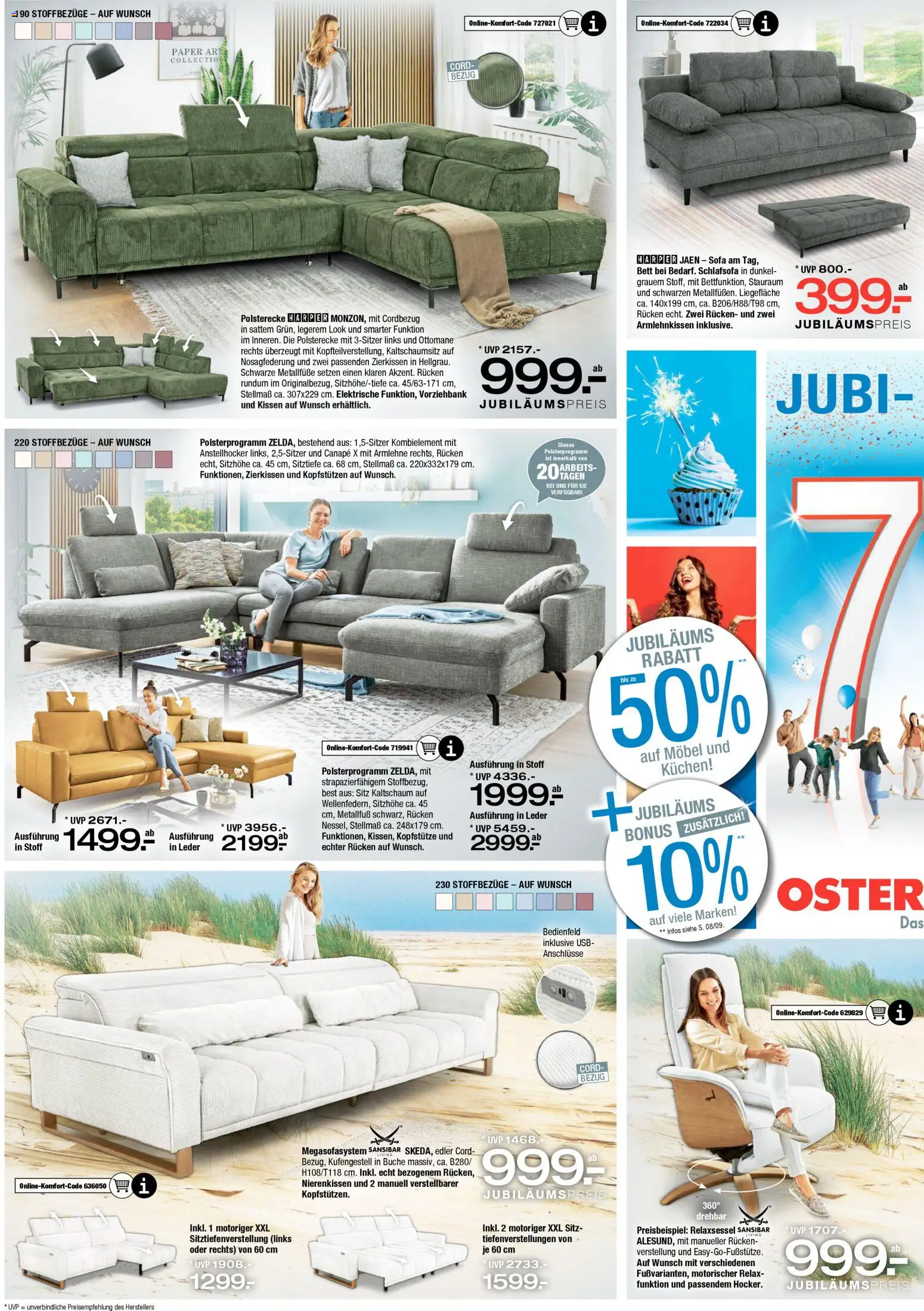 Ostermann Prospekt 	 – gültig ab 21.03.2026 | Seite: 4 | Produkte: Schlafsofa, Bett, Kissen, Sofa