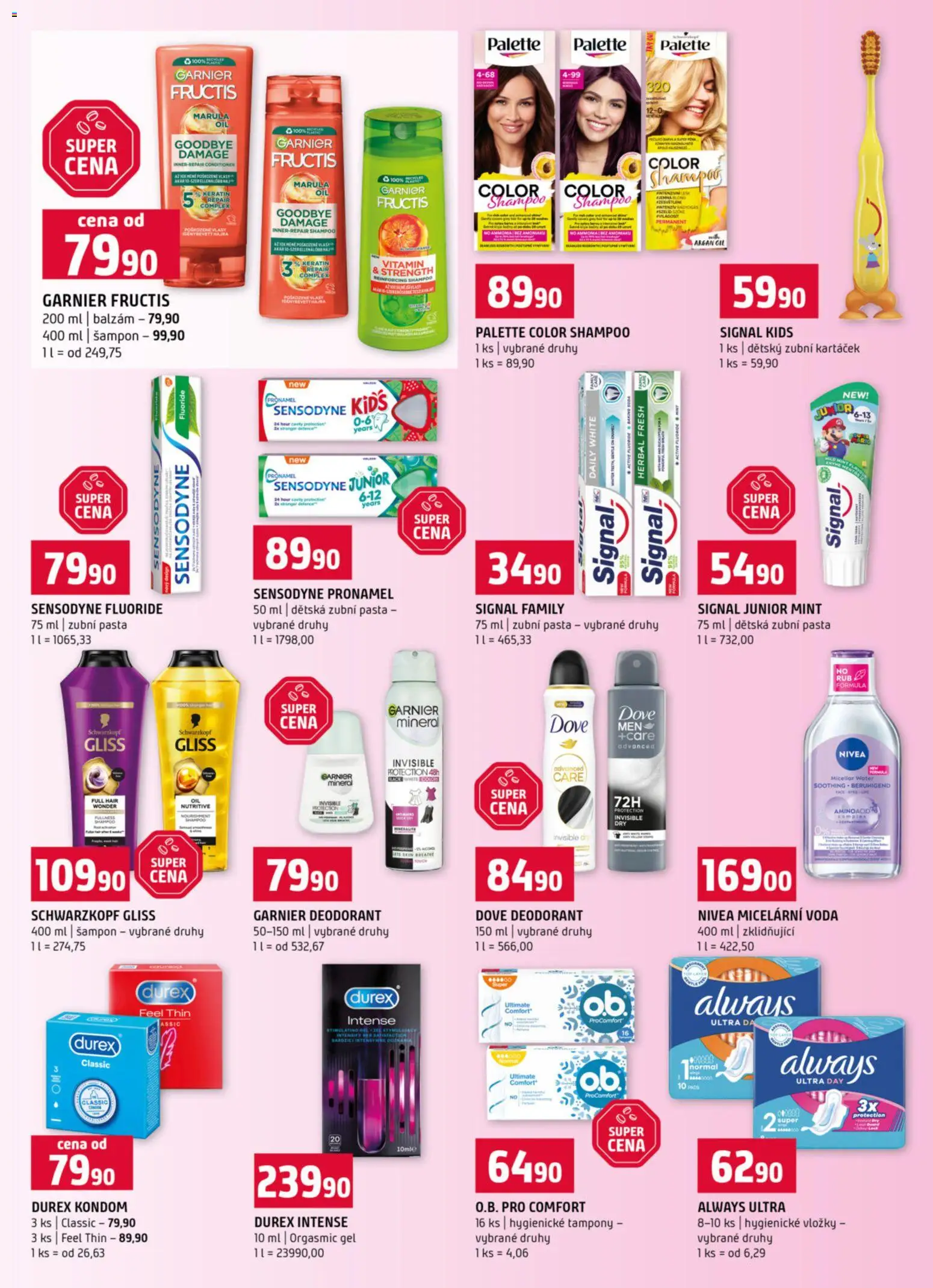 Terno leták od 18.03.2026 | Strana: 14 | Produkty: Voda, Dove deodorant, Durex, Tampony