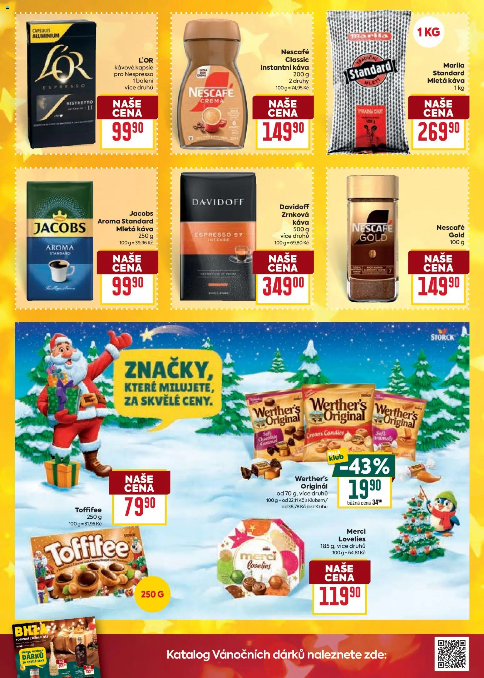 Billa Velký leták od 10.12.2025 | Strana: 25 | Produkty: Kávové kapsle, Kapsle, Instantní káva, Jacobs