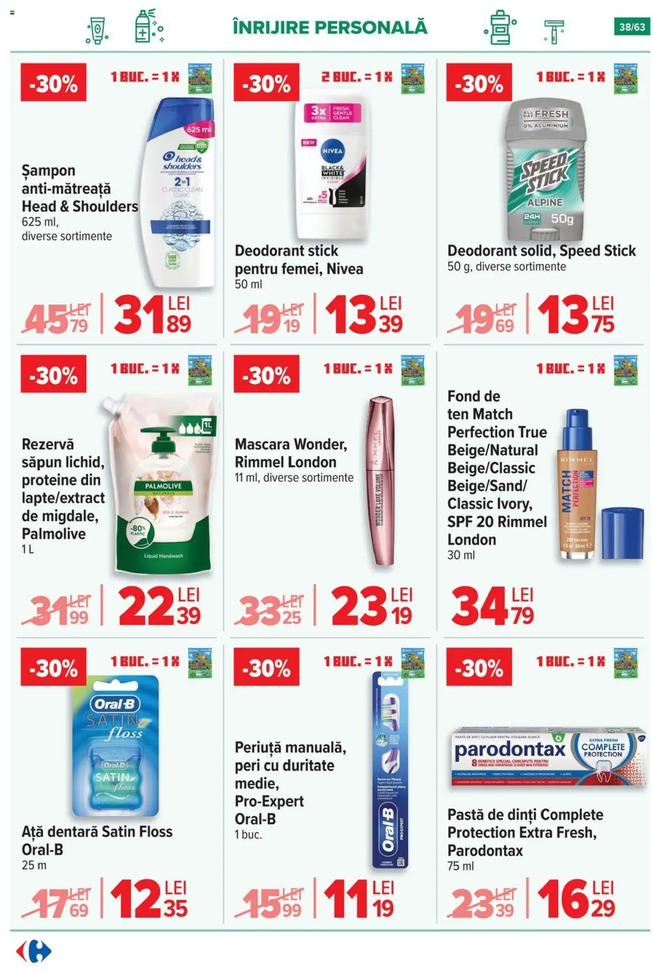 Noul catalog Carrefour – valabil de la 17.09.2025 | Pagină: 38 | Produse: Pomelo, Ață dentară, Mascara, Săpun