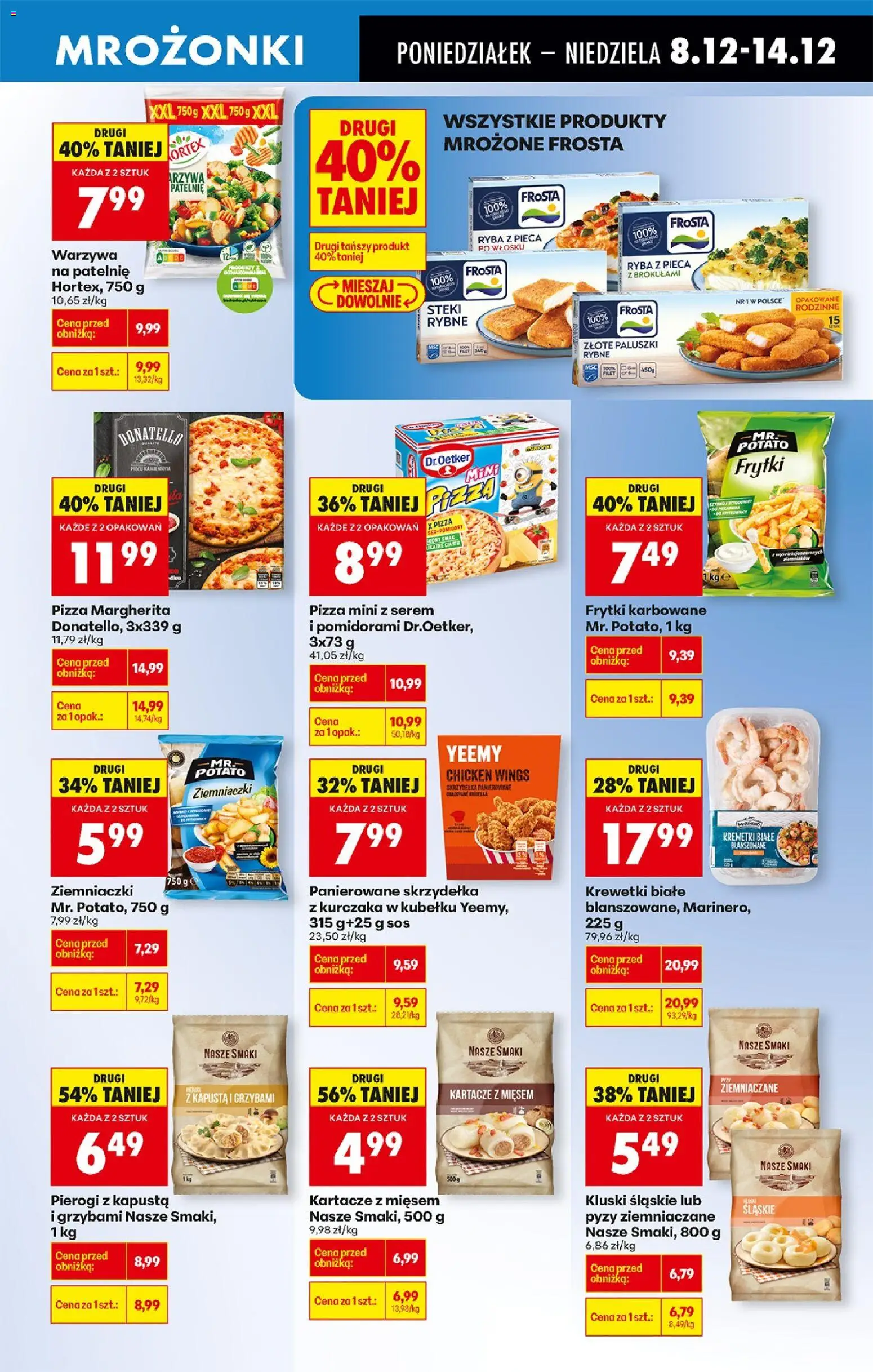Biedronka gazetka od 08.12.2025 | Strona: 49 | Produkty: Pierogi, Krewetki białe, Pizza, Sos