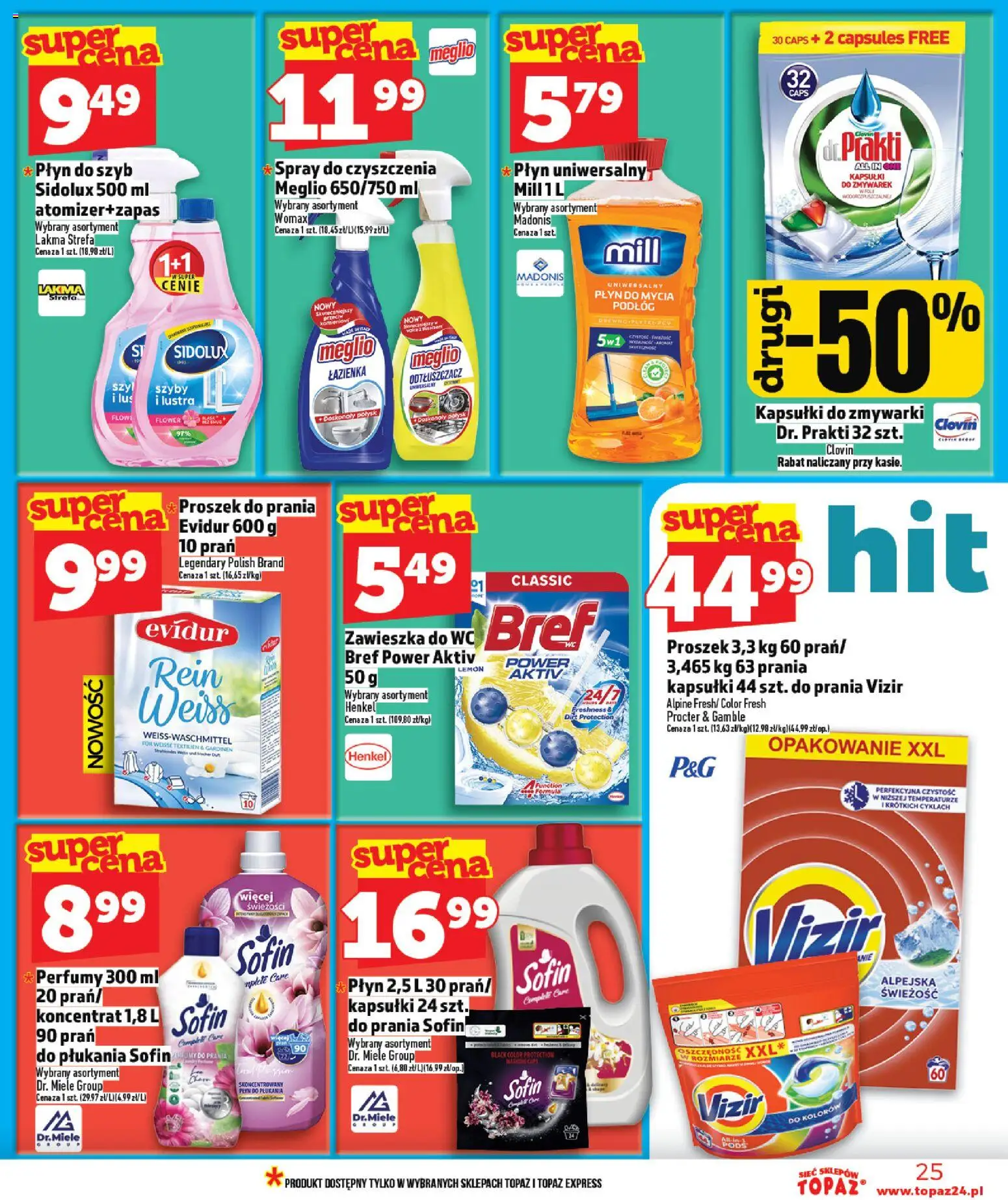 Topaz gazetka od 05.03.2026 | Strona: 25 | Produkty: Meglio, Perfumy, Proszek do prania, Kapsułki do zmywarki