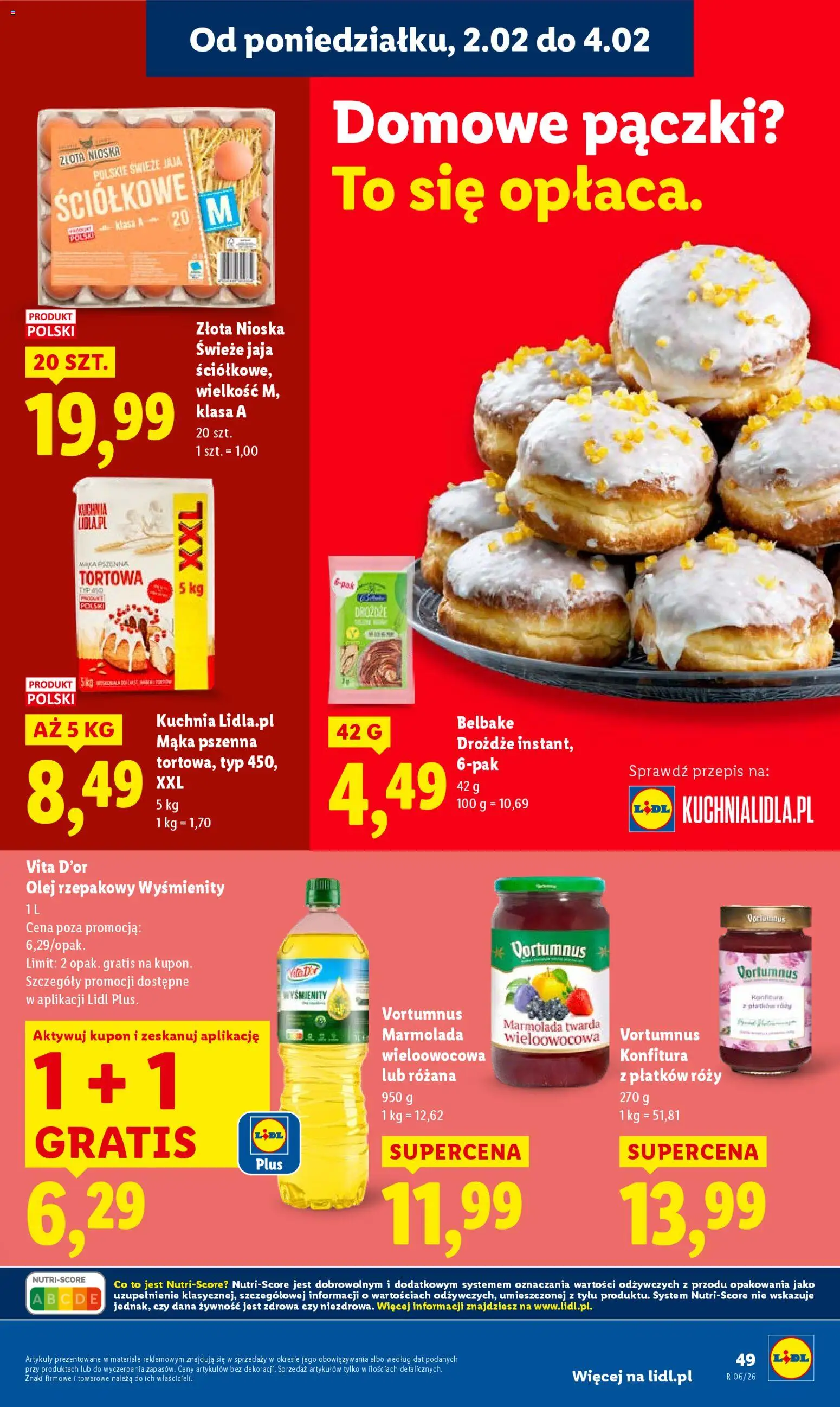 Lidl Gazetka od 02.02.2026 | Strona: 49 | Produkty: Olej rzepakowy, Pączki, Olej, Jaja