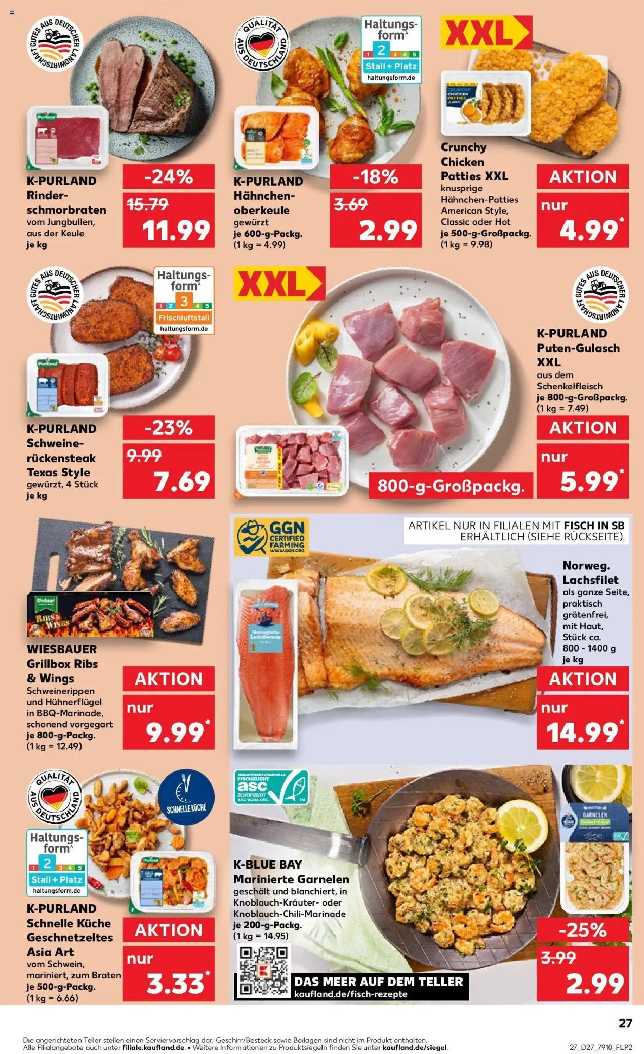 Kaufland prospekt Nürnberg	 - gültig ab dem 03.07.2025 | Seite: 27 | Produkte: Hahnchen, Küche, Garnelen, Steak