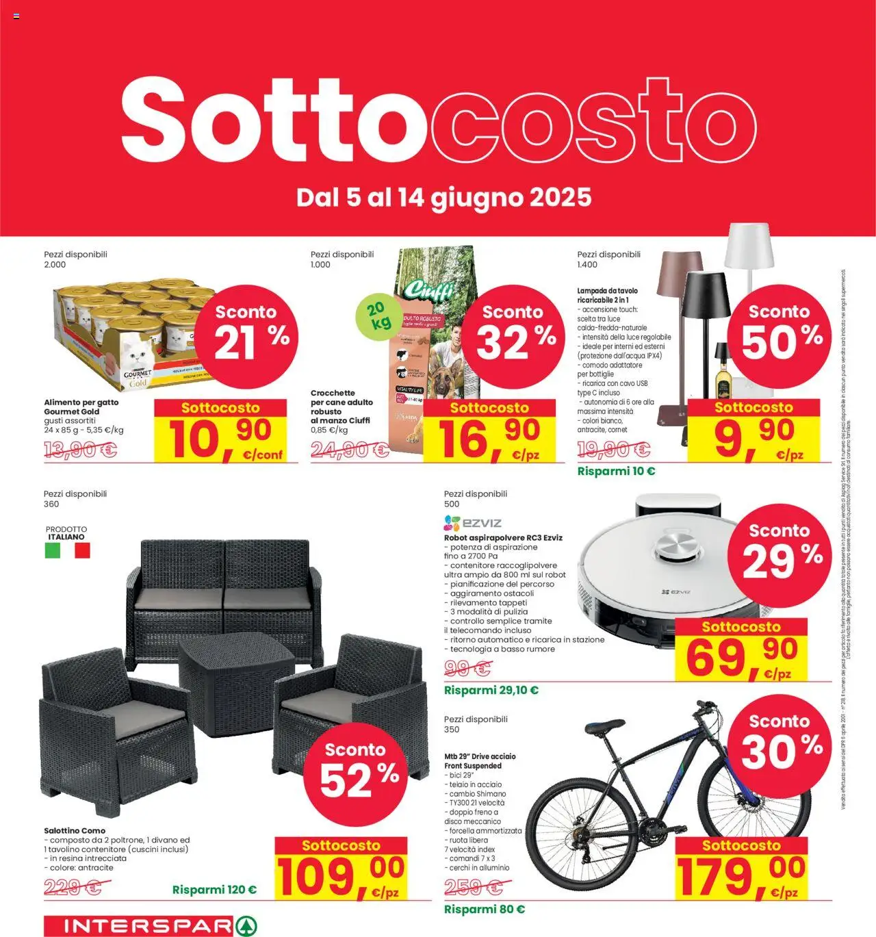 Volantino Interspar del 05.06.2025 | Pagina: 8 | Prodotti: Manzo, Crocchette, USB, Lampada