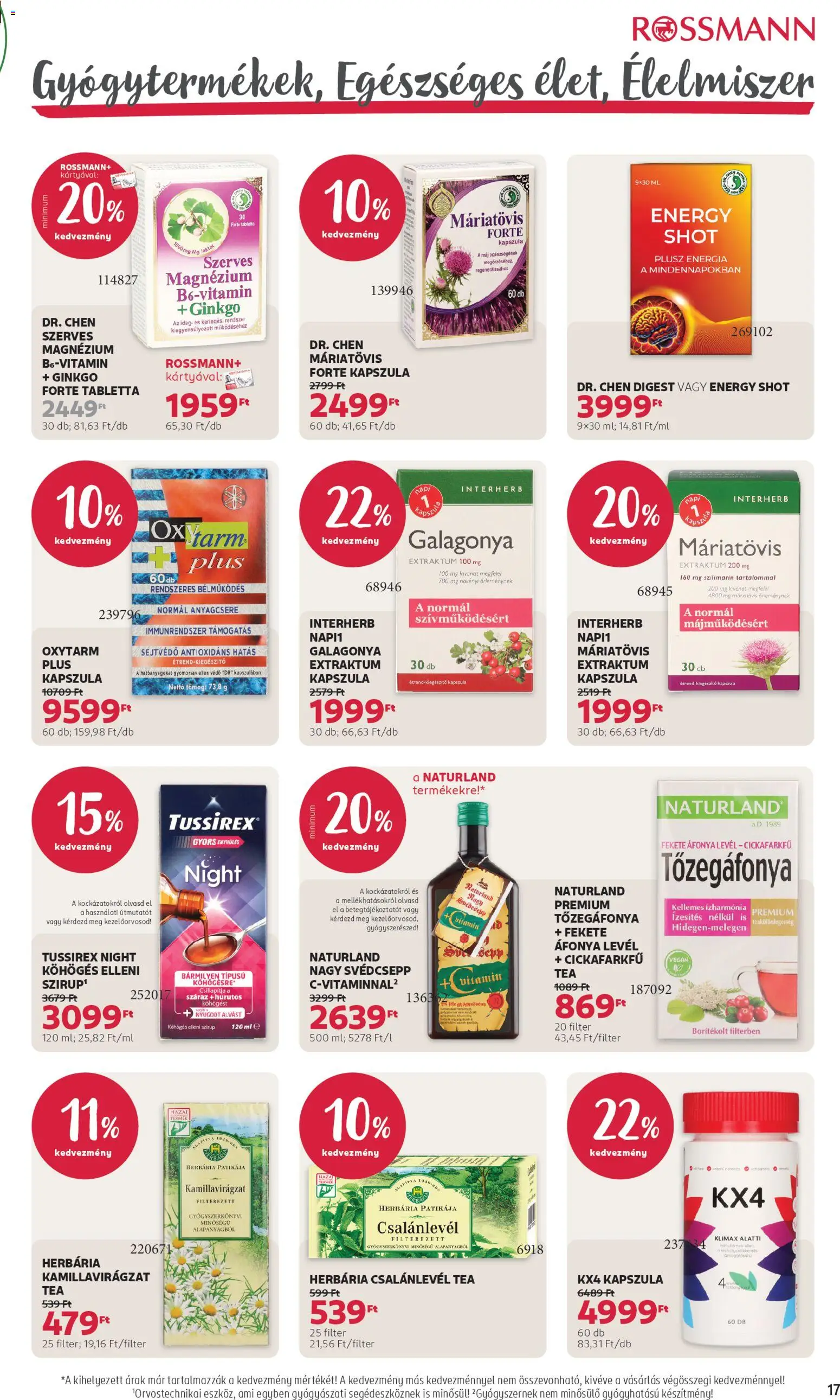 Rossmann akciós ujság - amely érvényes a következő dátumtól: 16.03.2026 | Oldal: 19 | Termékek: Áfonya, Vitamin c, Tea, Vegán
