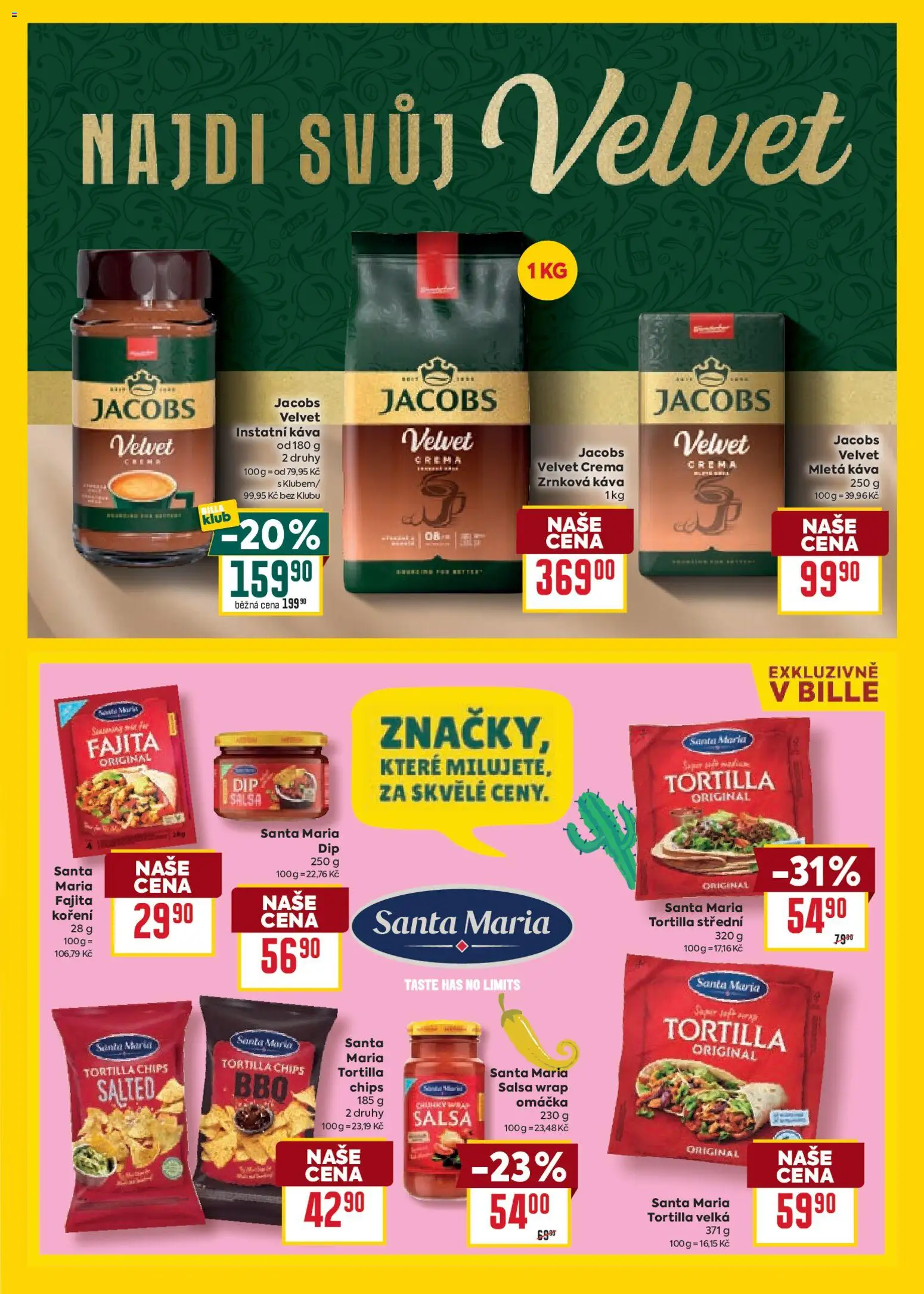 Billa Velký leták od 05.11.2025 | Strana: 23 | Produkty: Káva Velvet, Káva, Zrnková káva, Mletá káva