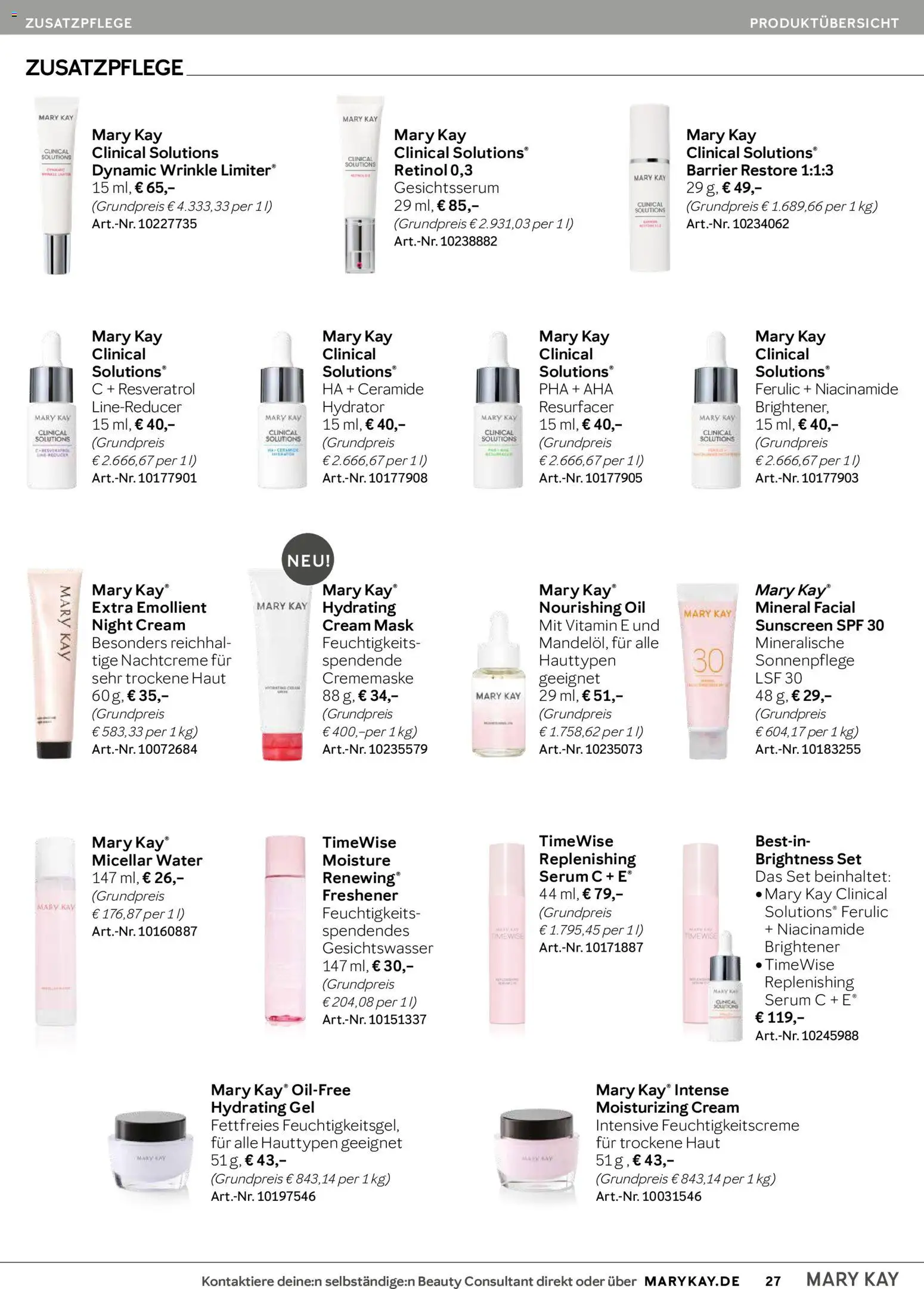 Mary Kay Katalog – gültig ab 15.04.2026 | Seite: 27 | Produkte: Serum, Nachtcreme