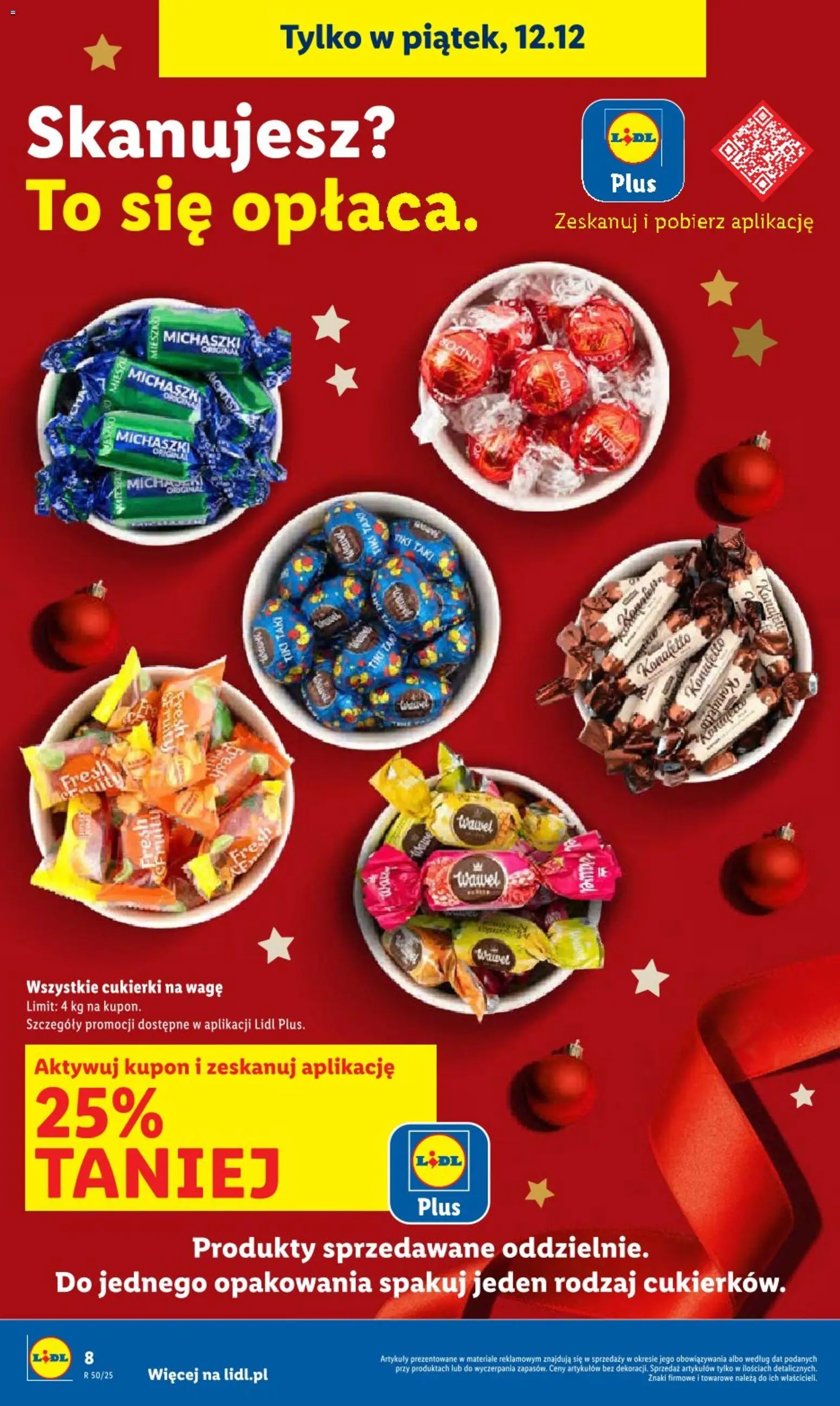 Lidl Gazetka od 11.12.2025 | Strona: 8 | Produkty: Cukierki na wagę, Cukierki