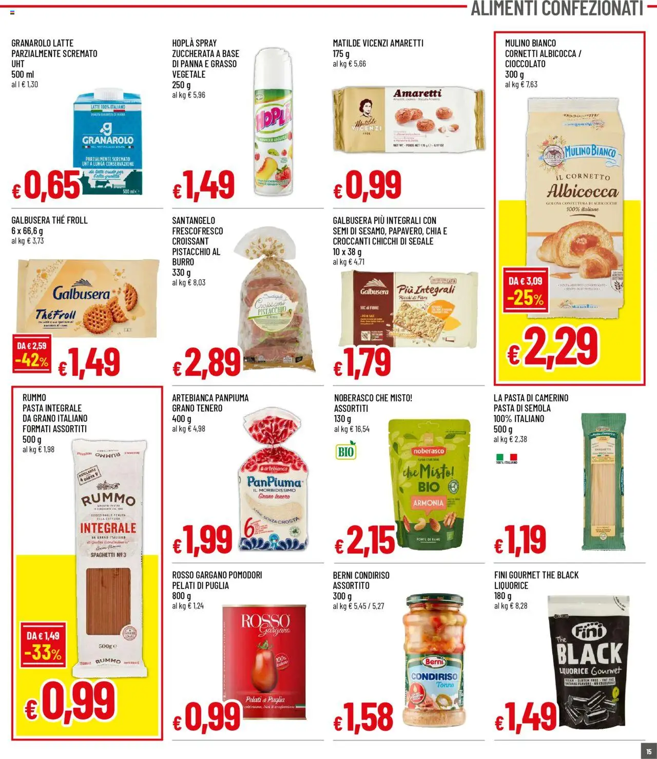 Volantino Galassia del 11.08.2025 | Pagina: 15 | Prodotti: Cioccolato, Panna, Burro, Croissant