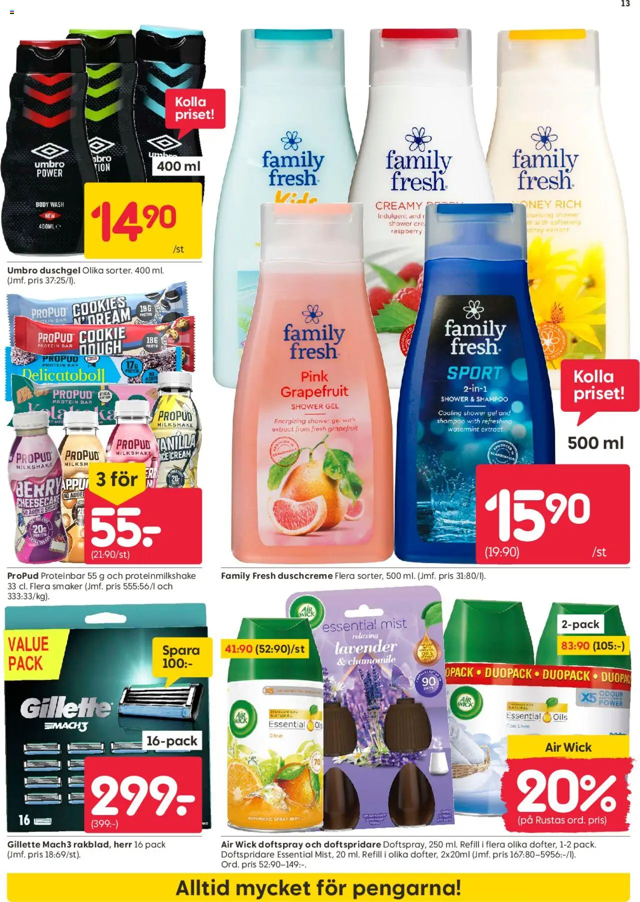 Rusta reklamblad aktuell från 18.08.2025 | Sida: 13 | Produkter: Proteinbar