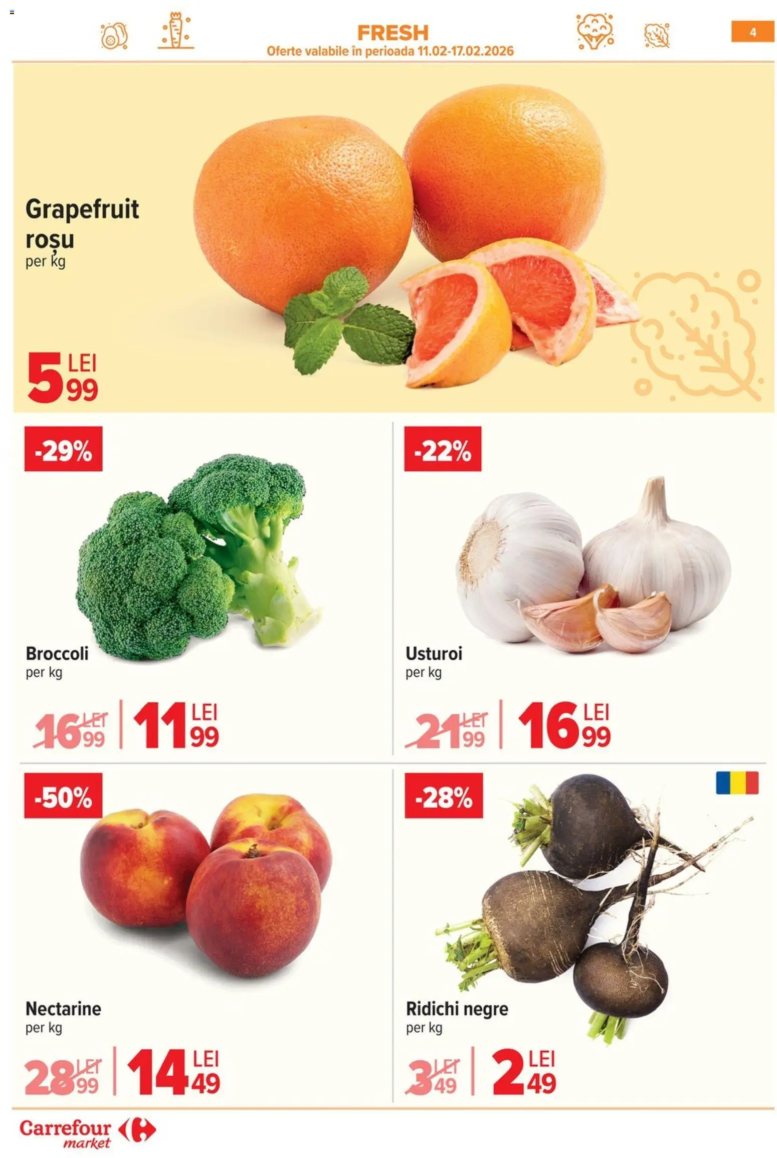 Noul catalog Carrefour – valabil de la 04.02.2026 | Pagină: 5 | Produse: Struguri, Lapte, Roșii, Biscuiți