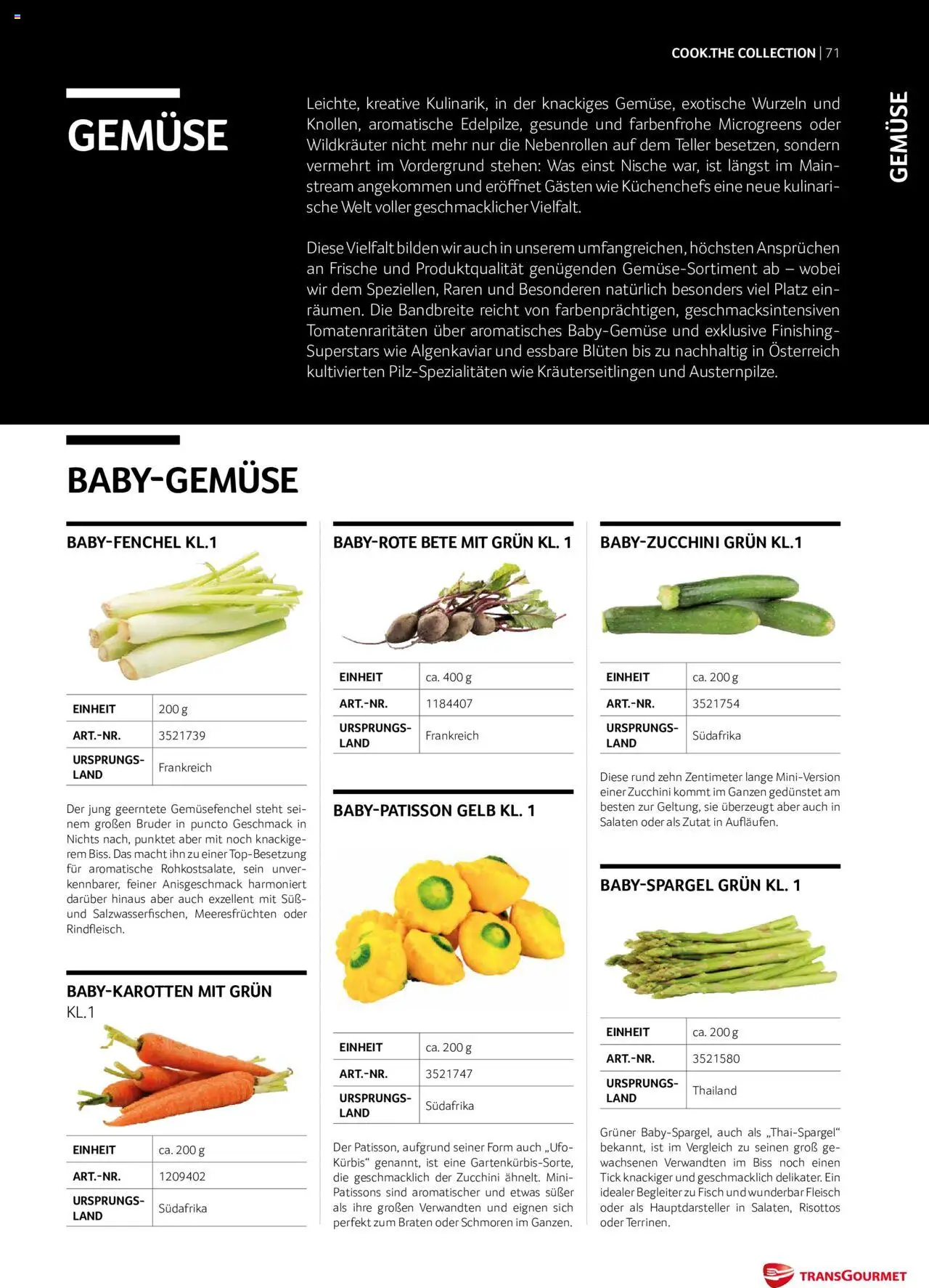 Transgourmet Cook Look-Book gültig ab 01.09.2023 | Seite: 71 | Produkte: Gemüse, Kürbis, Fisch