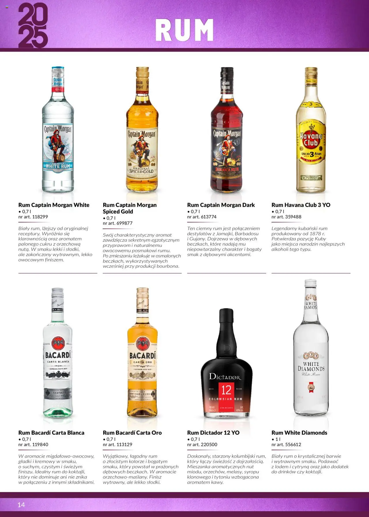 Makro Gazetka - Alkohole i akcesoria do serwowania od 02.11.2024 | Strona: 14 | Produkty: Cytryna, Dictador 12, Captain Morgan, Rum