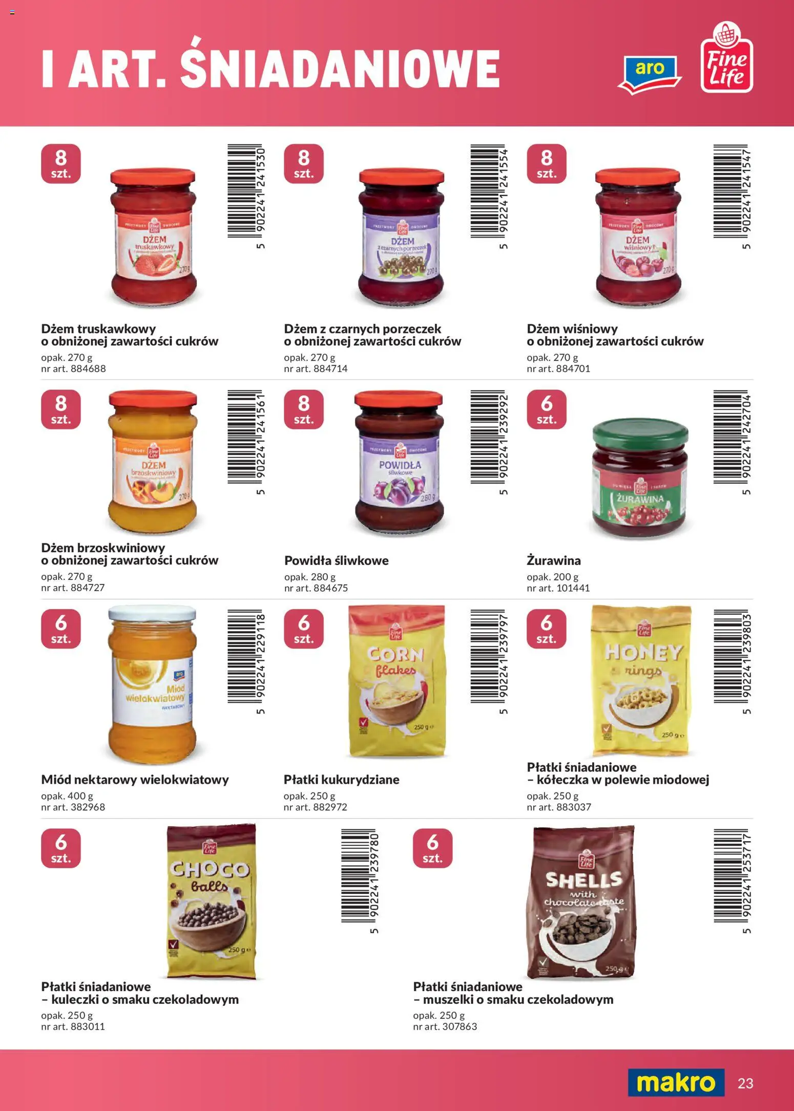 Makro gazetka - Marki własne dla Twojego sklepu od 23.04.2026 | Strona: 23 | Produkty: Miód, Płatki śniadaniowe, Płatki kukurydziane, Dżem