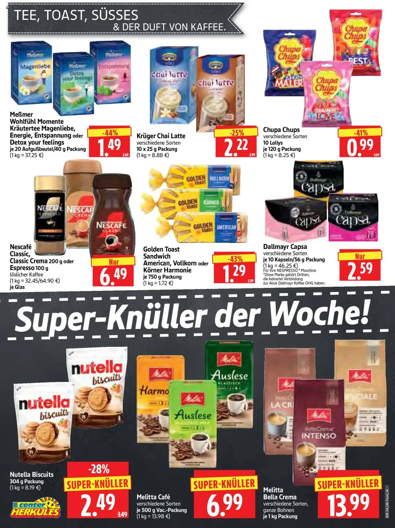 HERKULES Prospekt 	 - gültig ab dem 18.08.2025 | Seite: 14 | Produkte: Melitta, Toast, Messmer, Duft