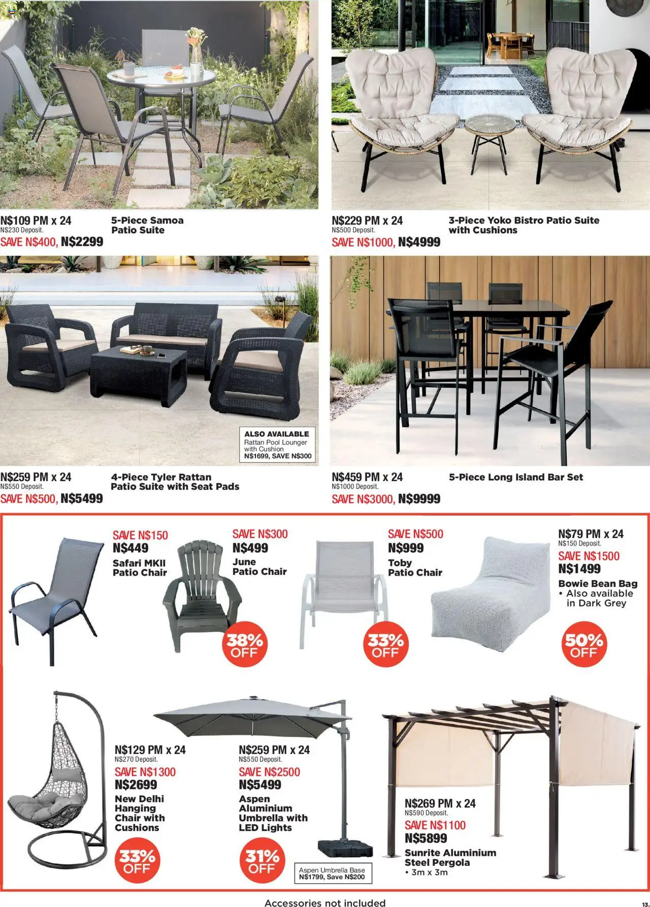 New House and Home catalogue – valid from 22.09.2025 | Page: 13 | Products: Cushion, Umbrella, Pads, Bar set