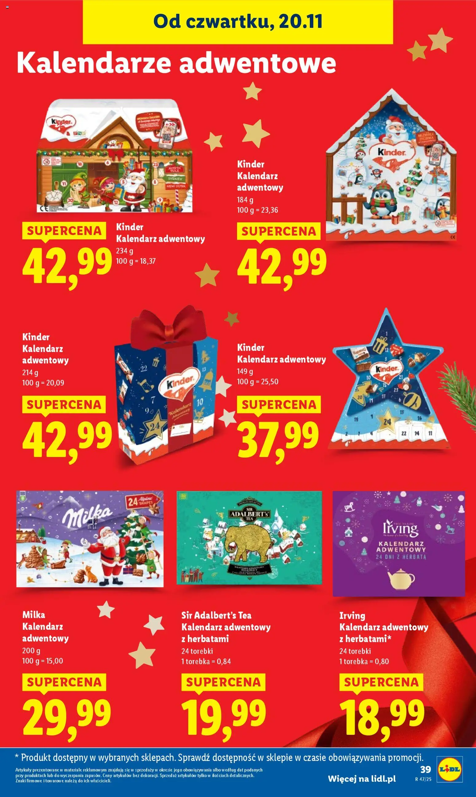 Lidl Gazetka od 20.11.2025 | Strona: 41 | Produkty: Kalendarze adwentowe, Kalendarz adwentowy, Herbata, Torebki