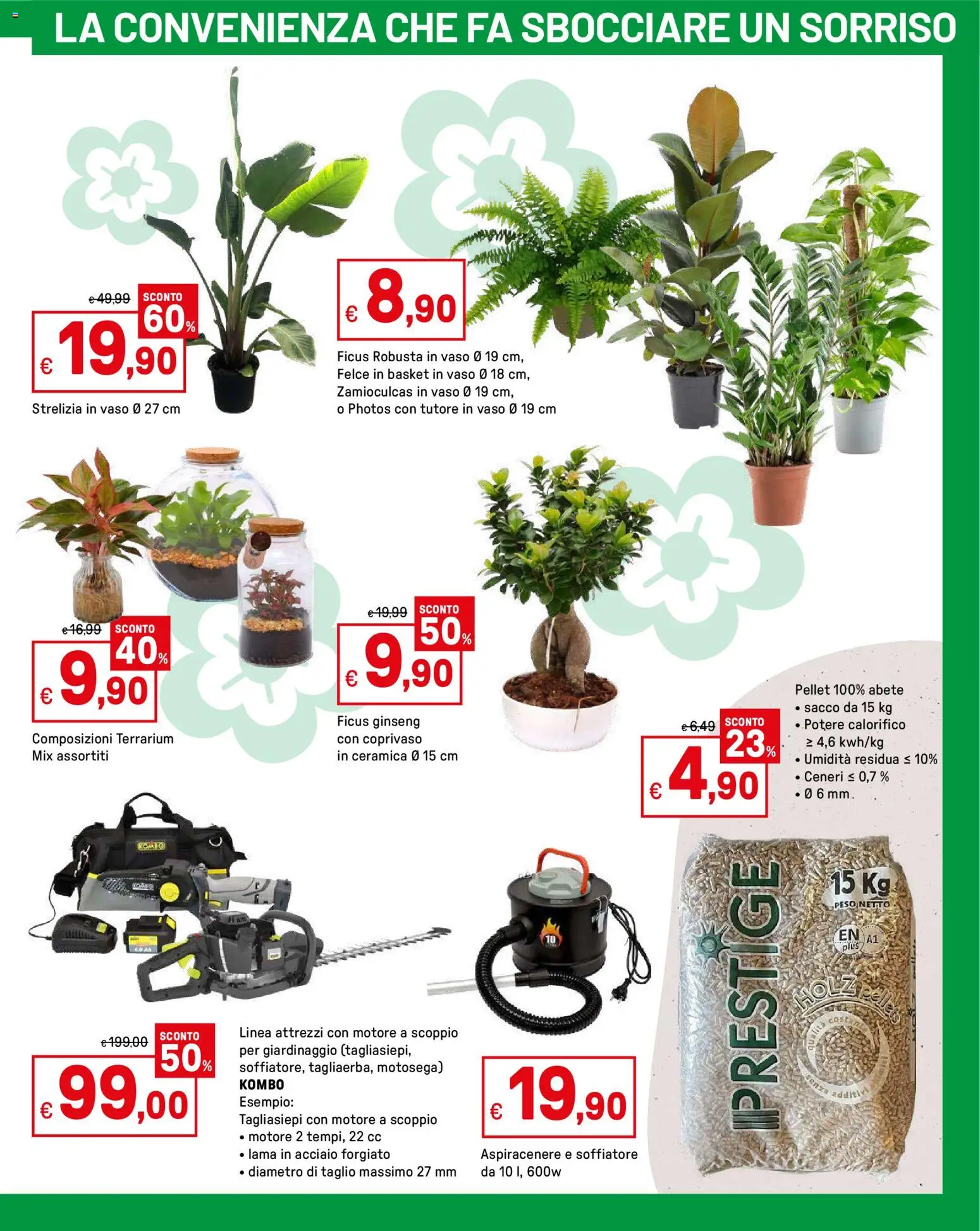 Volantino Iper del 14.11.2025 | Pagina: 3 | Prodotti: Pellet, Aspiracenere, Tagliasiepi, Motosega