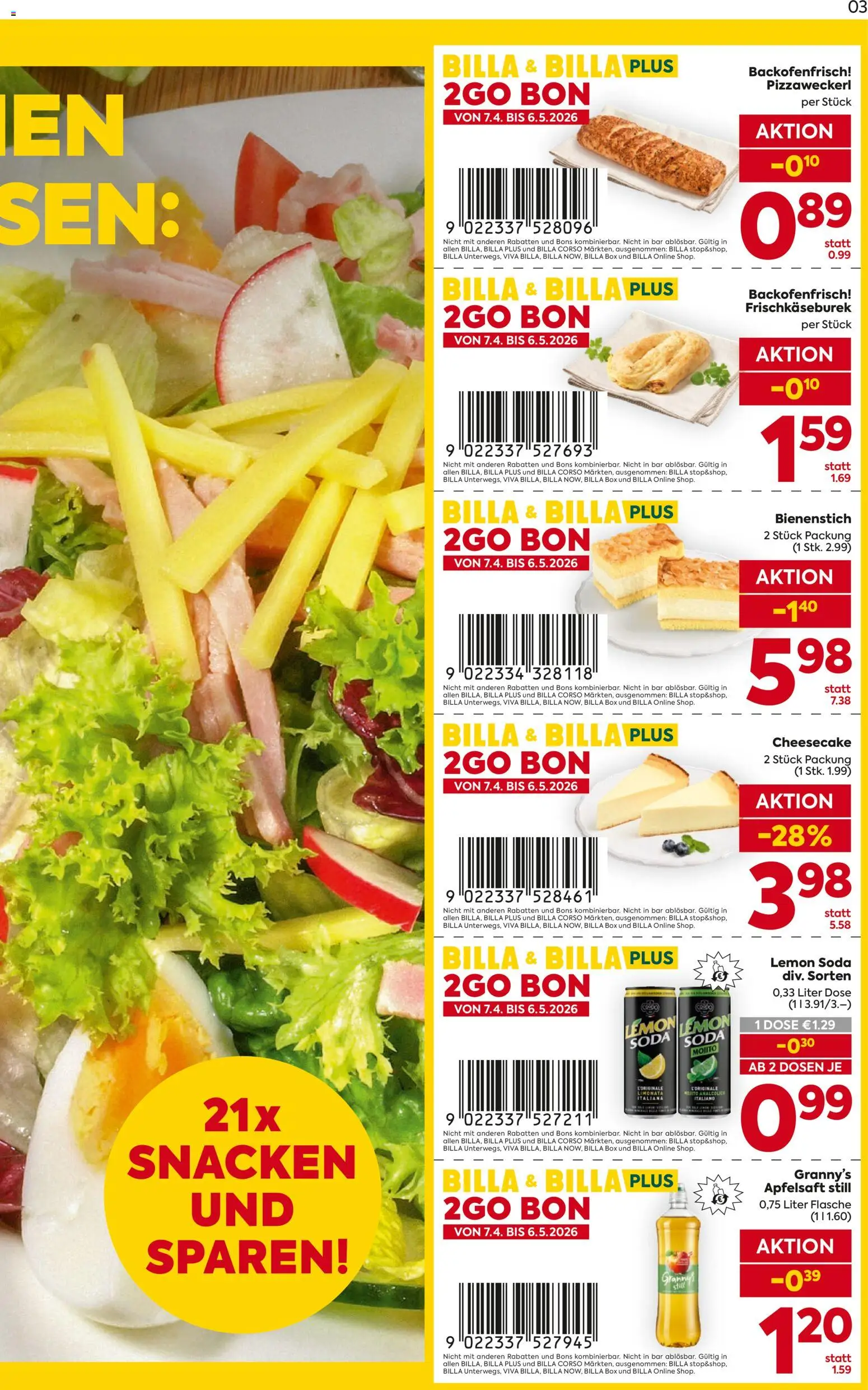 Billa 2Go Bons gültig ab 07.04.2026 | Seite: 3 | Produkte: Box, Planche de surf