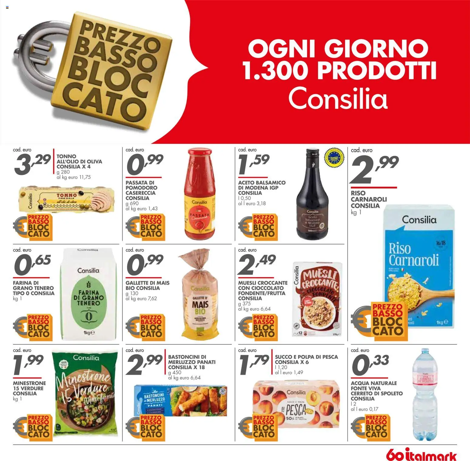 Volantino Italmark del 26.11.2025 | Pagina: 25 | Prodotti: Succo, Riso, Merluzzo, Verdure