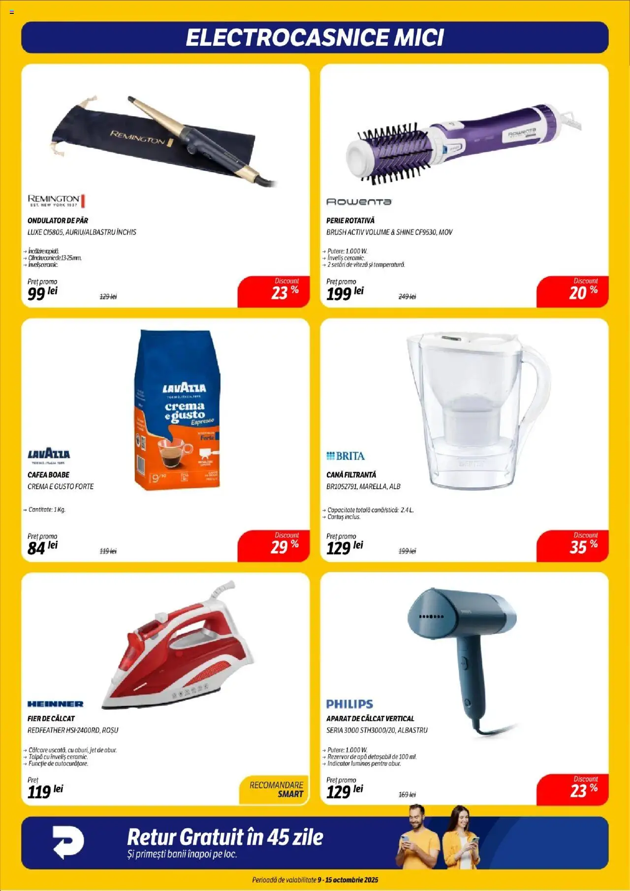 Noul catalog Flanco – valabil de la 09.10.2025 | Pagină: 22 | Produse: Aparat de călcat, Perie rotativă, Fier de călcat, Cafea