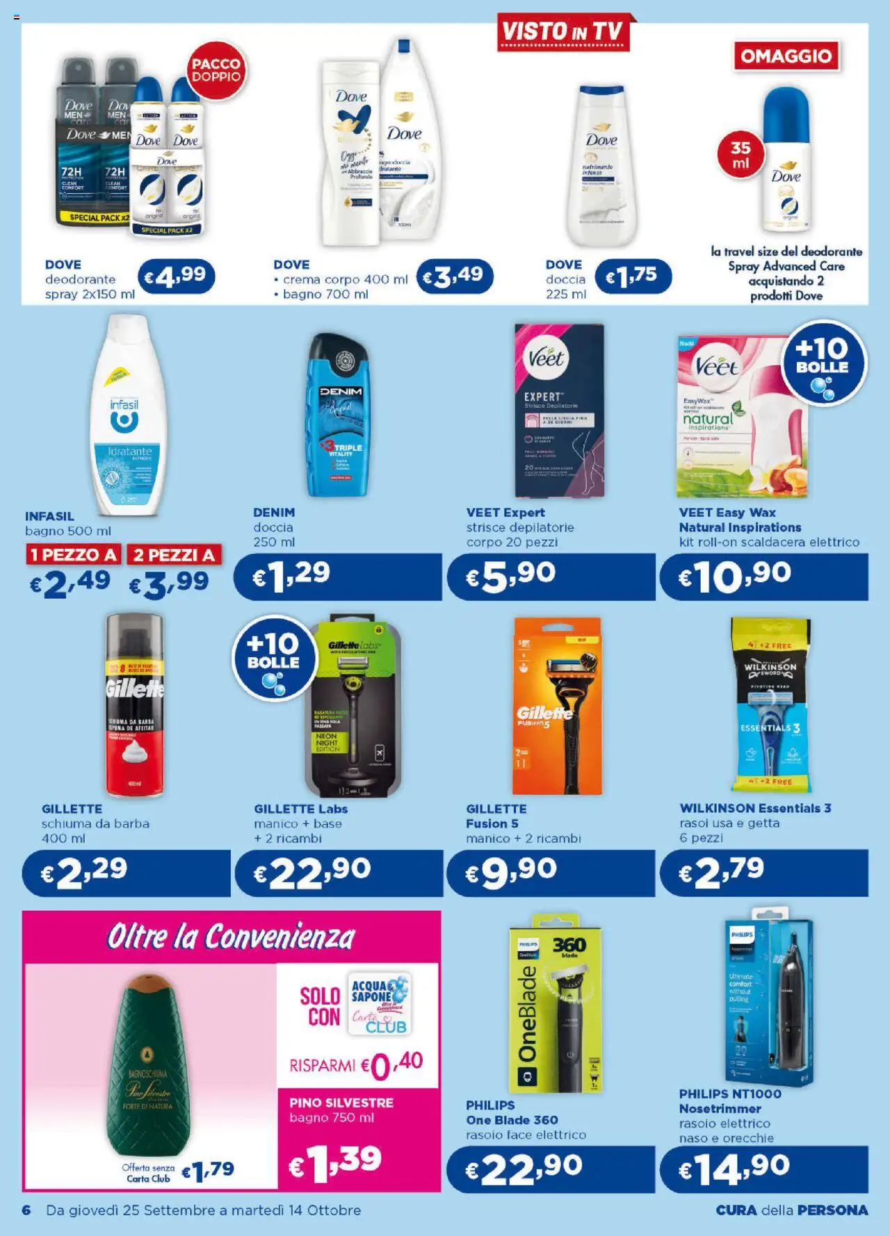 Volantino Acqua e Sapone del 25.09.2025 | Pagina: 6 | Prodotti: Bagnoschiuma, Deodorante, TV, Doccia