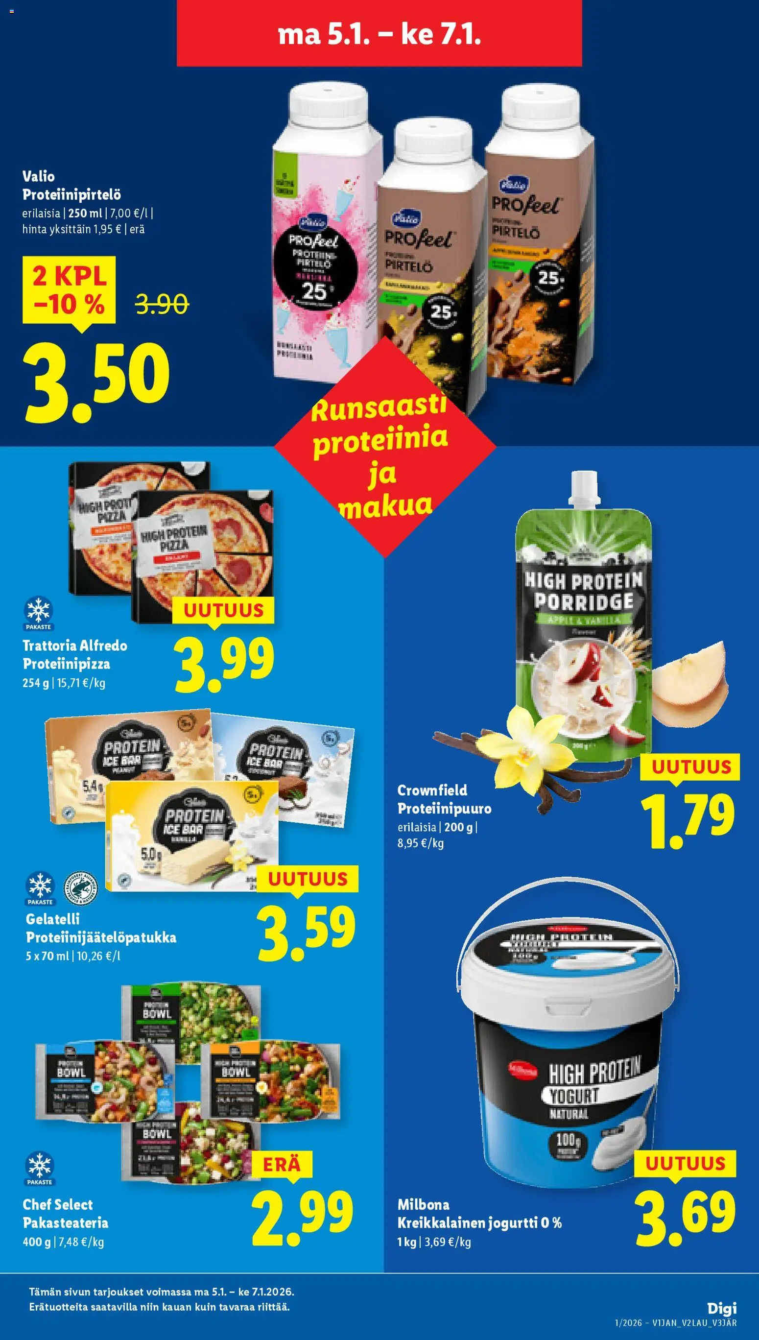 Lidl tarjoukset - Rovaniemi – voimassa 01.01.2026 alkaen | Sivu: 23 | Tuotteet: Pirtelö, Jogurtti, Pizza, Kreikkalainen jogurtti