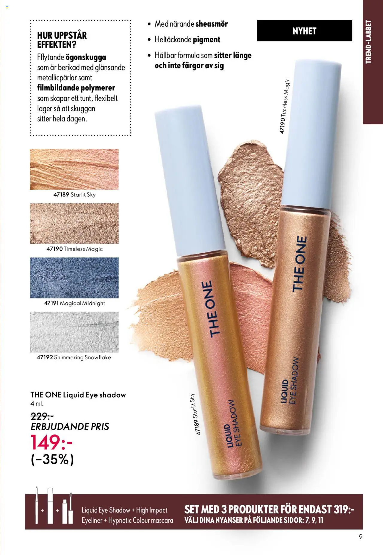 Oriflame reklamblad aktuell från 14.09.2025 | Sida: 9 | Produkter: Mascara, Eyeliner, Set