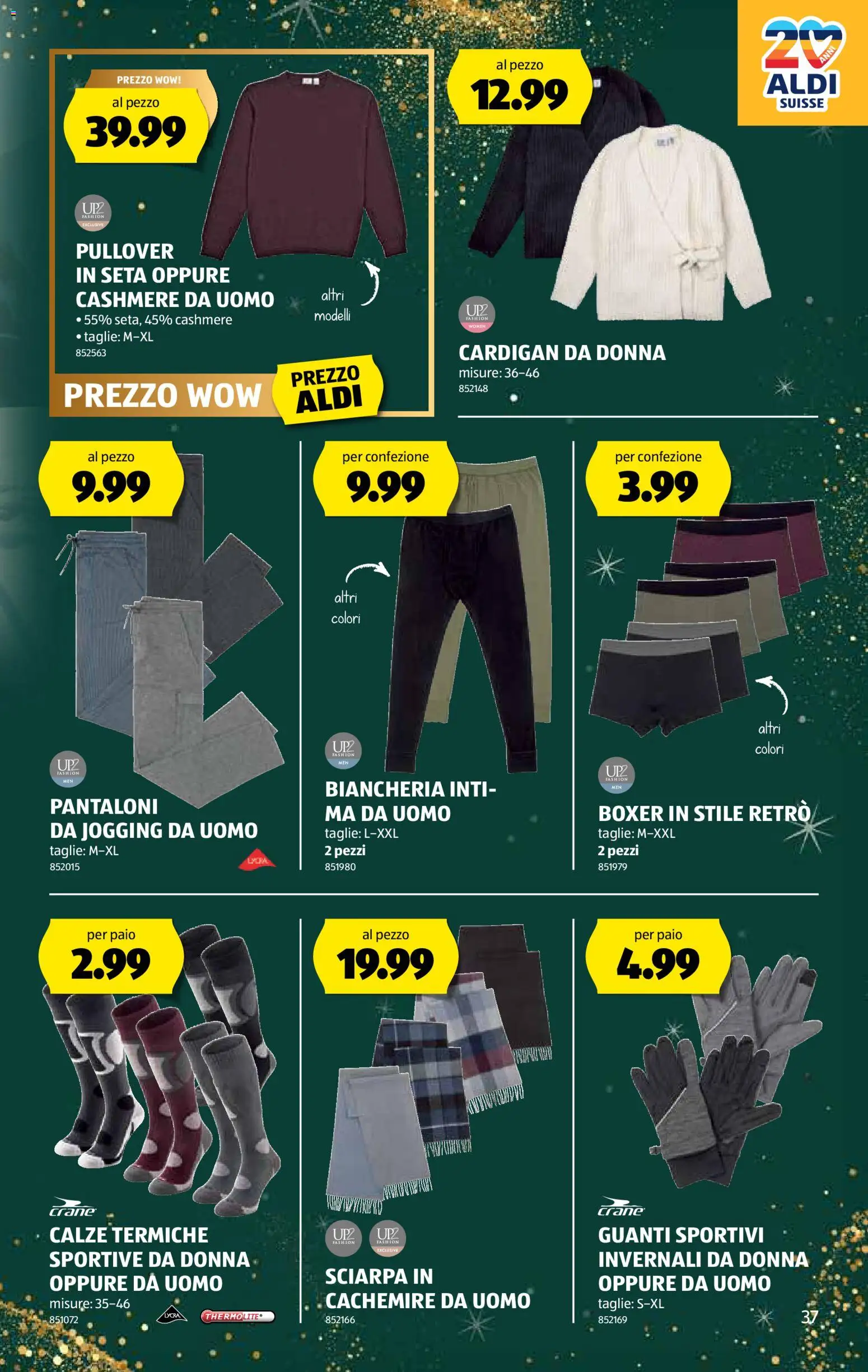 Aldi Aktionen IT – gültig ab 18.12.2025 | Seite: 38 | Produkte: Cardigan, Pullover, Boxer