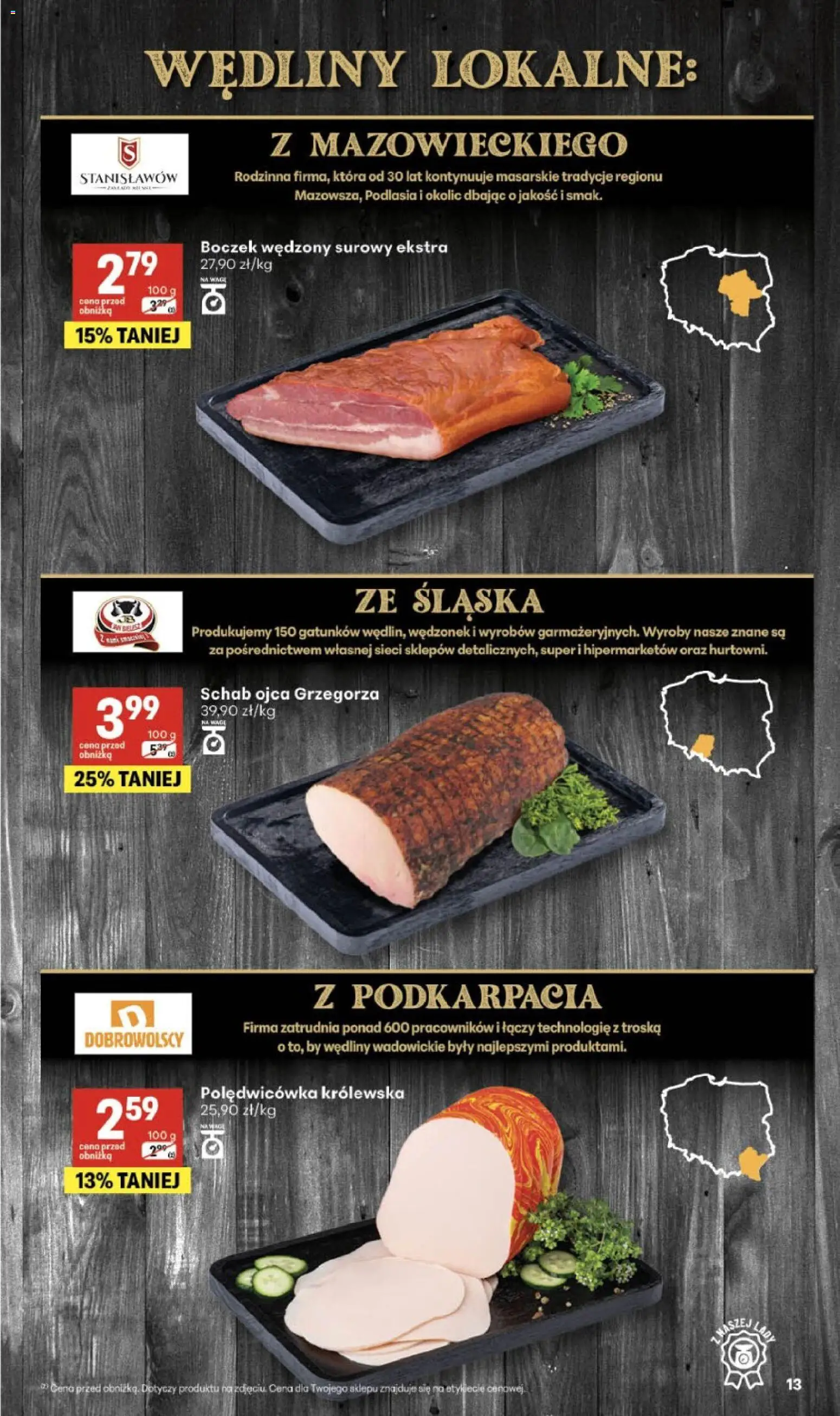 Delikatesy Centrum Gazetka - Sklepy Własne od 26.02.2026 | Strona: 13 | Produkty: Schab, Boczek wędzony, Boczek, Wędliny