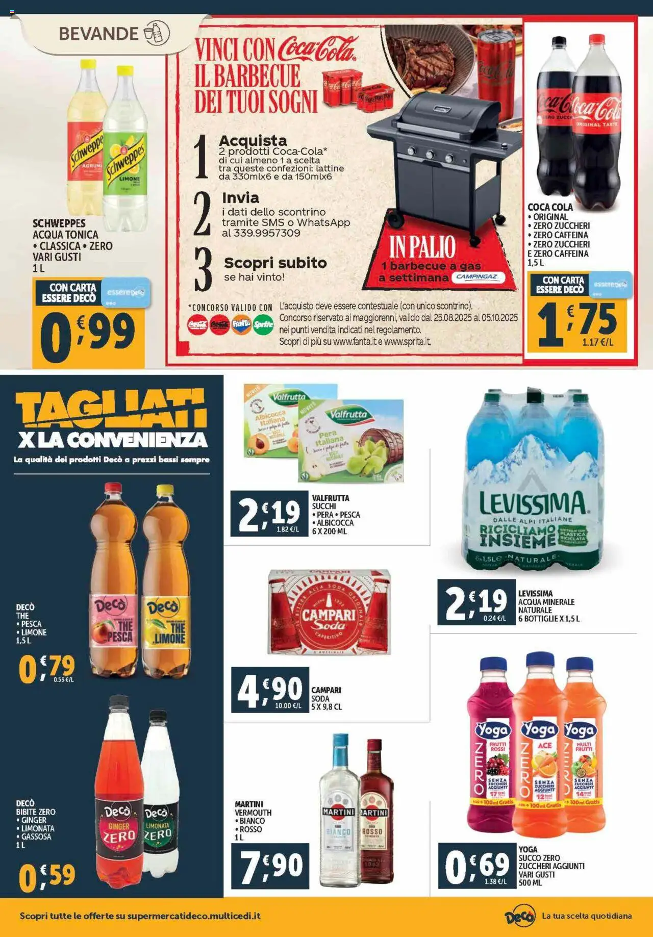 Volantino Decò del 12.09.2025 | Pagina: 16 | Prodotti: Acqua, Pesca, Barbecue a gas, Coca Cola