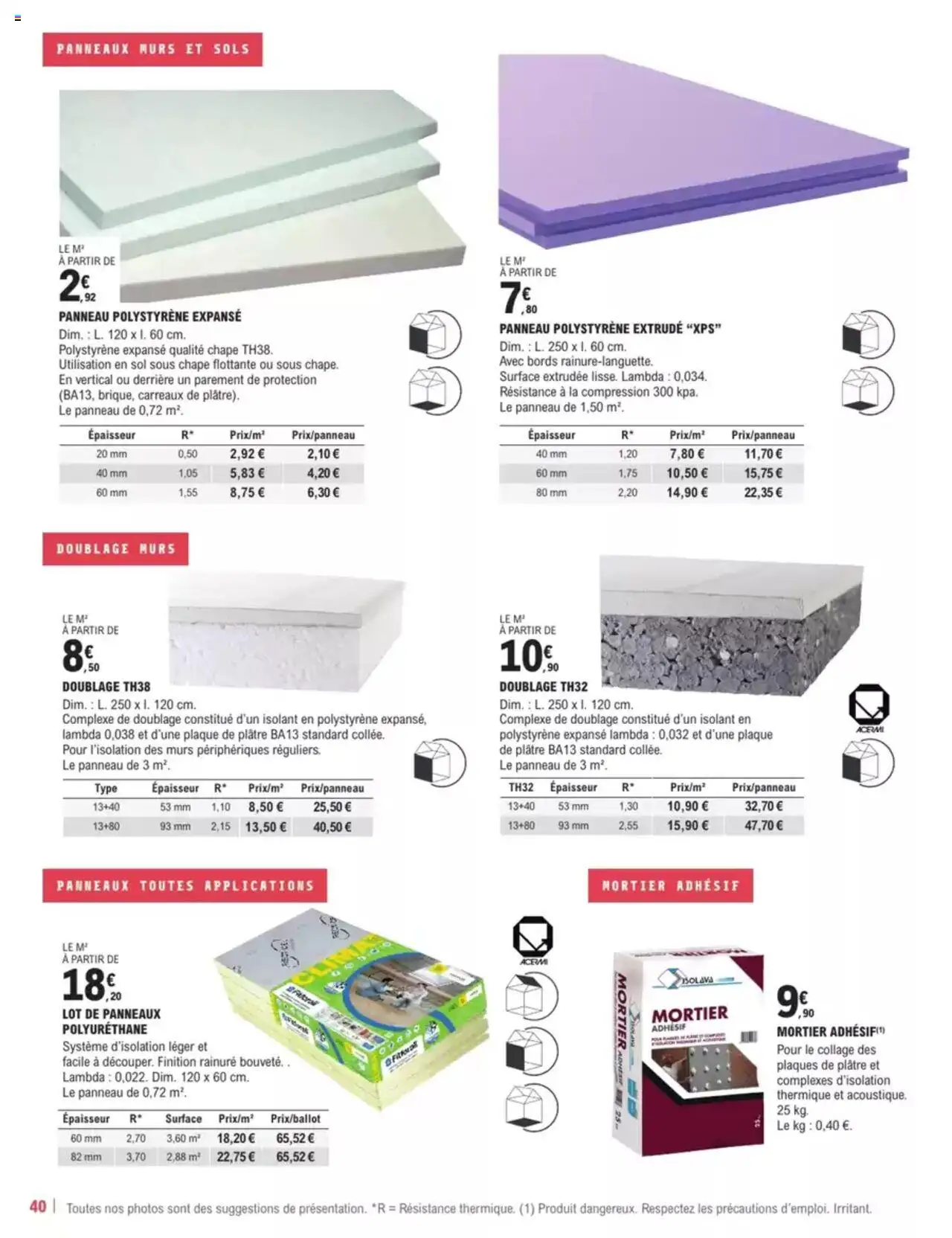  | Page: 40 | Produits: Mortier, Plâtre