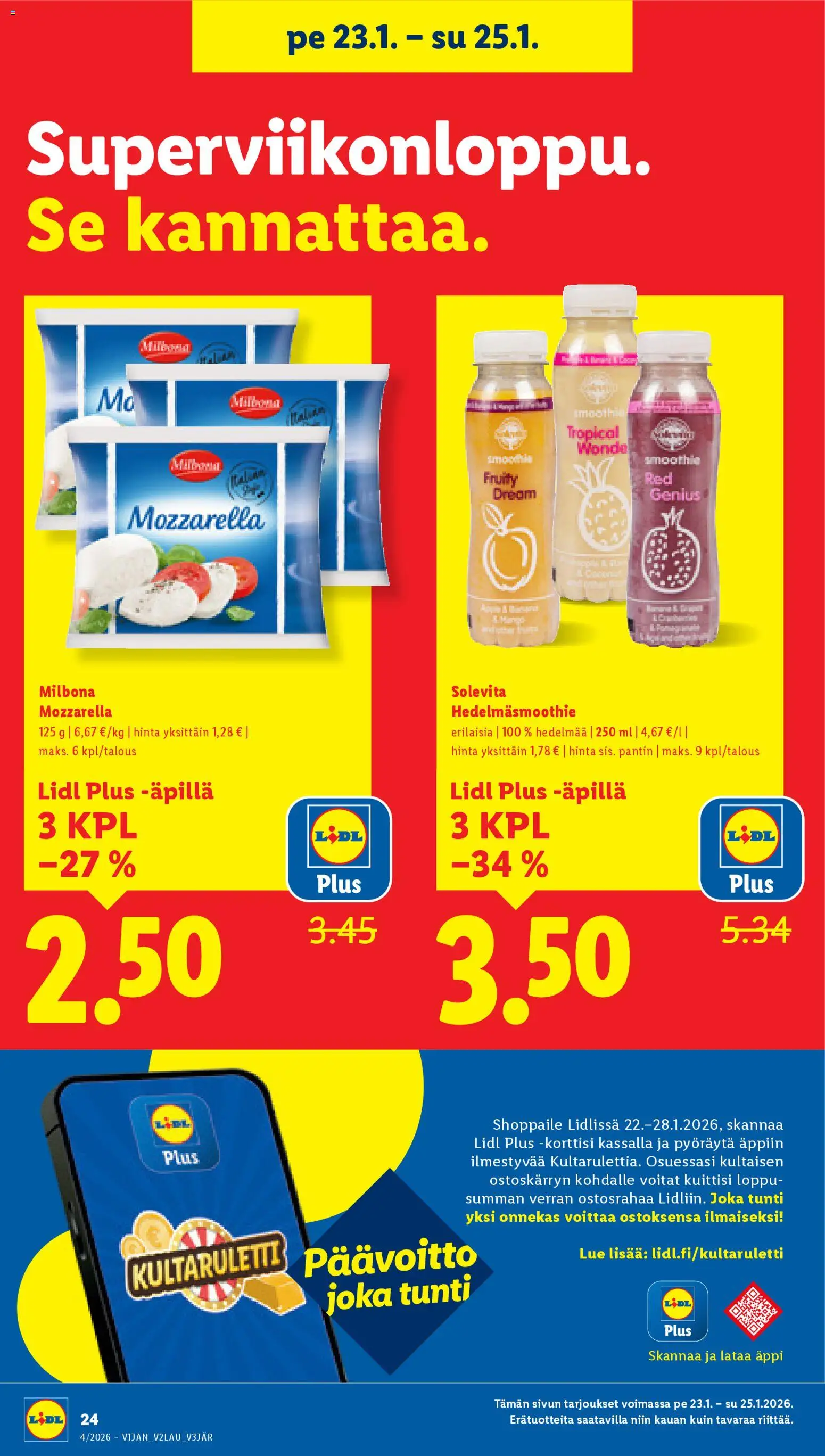 Lidl tarjoukset – voimassa 22.01.2026 alkaen | Sivu: 30 | Tuotteet: Mozzarella