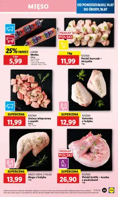 Lidl Gazetka od 14.07.2025 | Strona: 41 | Produkty: Kurczak, Mięso, Metka cebulowa, Gulasz