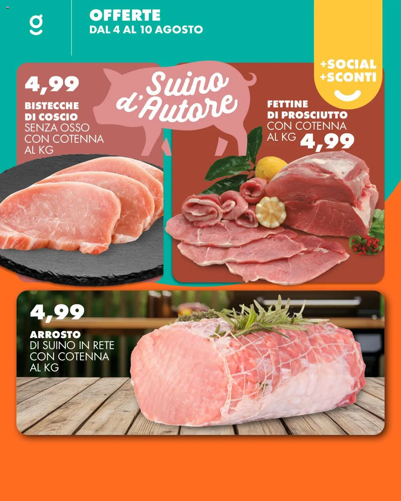 Volantino GECOP del 04.08.2025 | Pagina: 8 | Prodotti: Arrosto, Suino, Prosciutto
