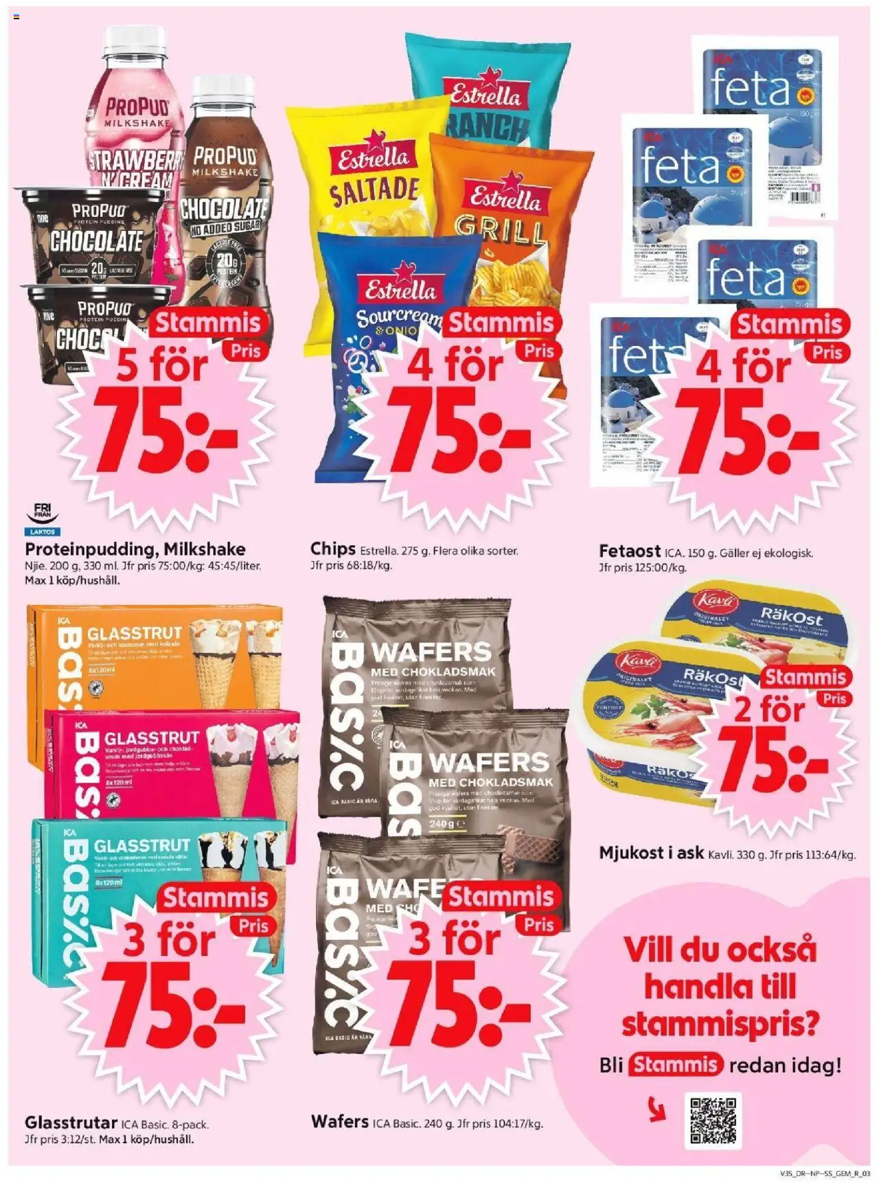 ICA Supermarket reklamblad aktuell från 25.08.2025 | Sida: 3 | Produkter: Grill, Chips, Fetaost, Mjukost