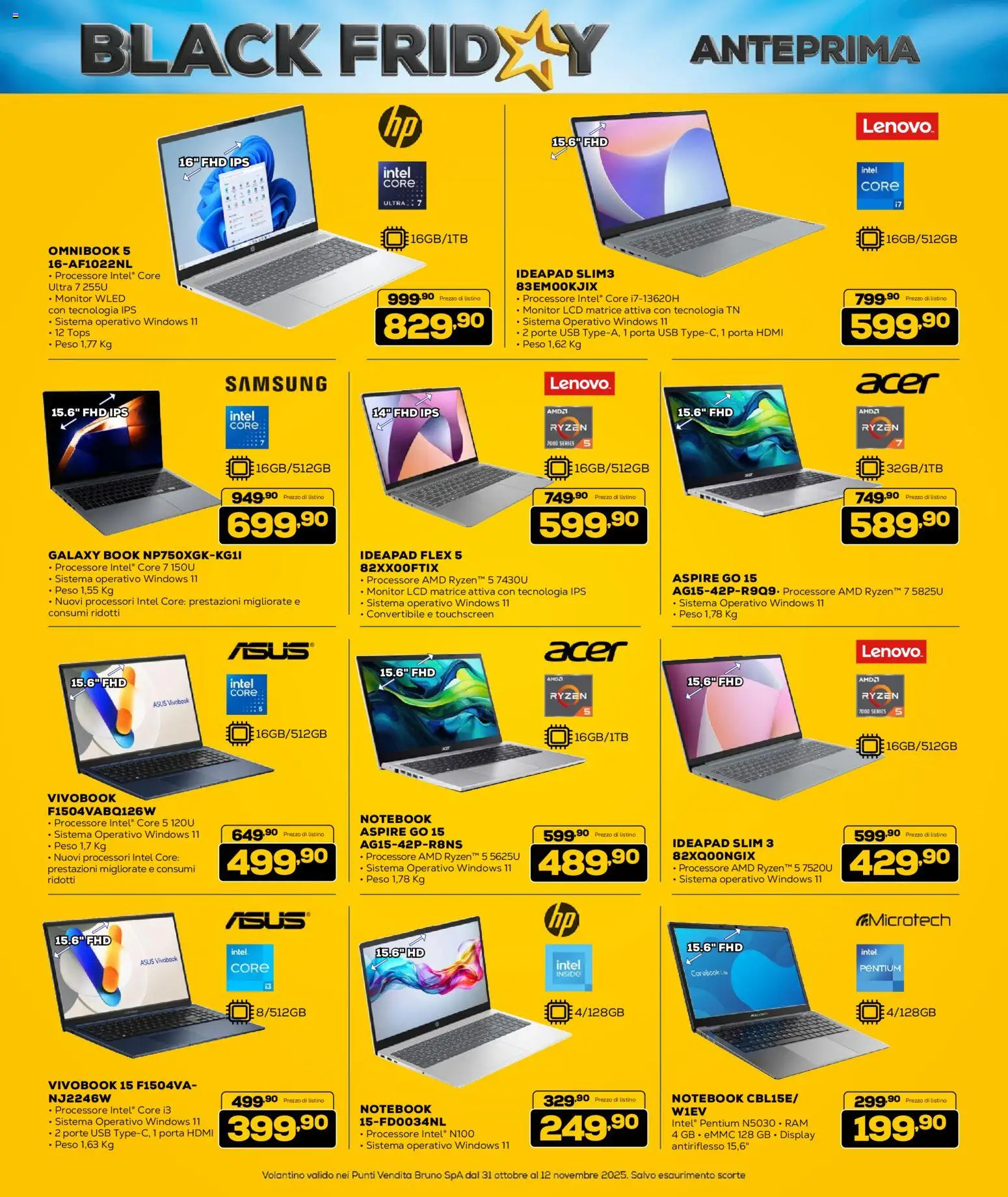 Volantino Euronics del 31.10.2025 | Pagina: 8 | Prodotti: Monitor, Notebook, USB, Samsung