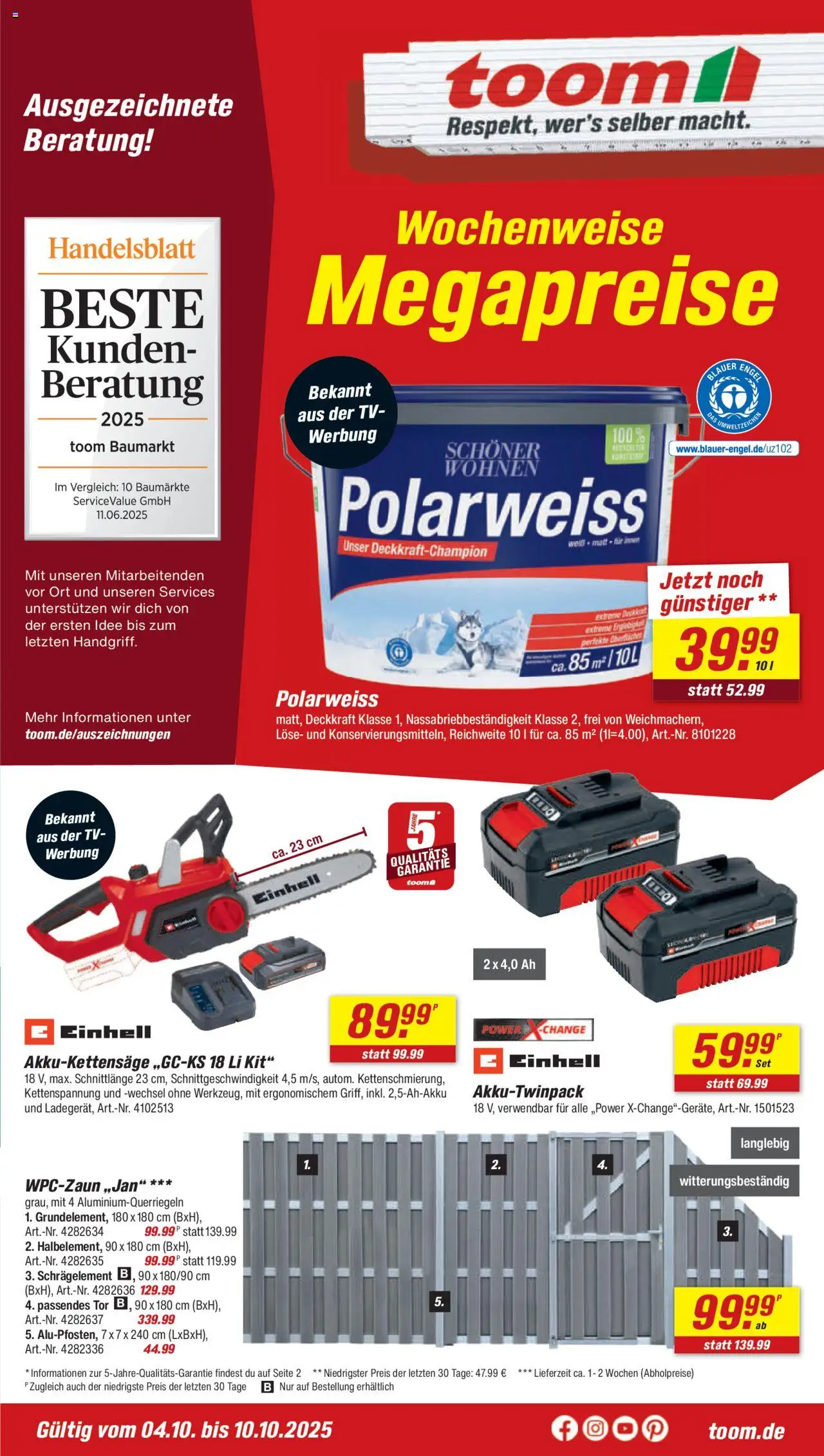 Toom Baumarkt - Prospekt – gültig ab 04.10.2025 | Seite: 1 | Produkte: TV