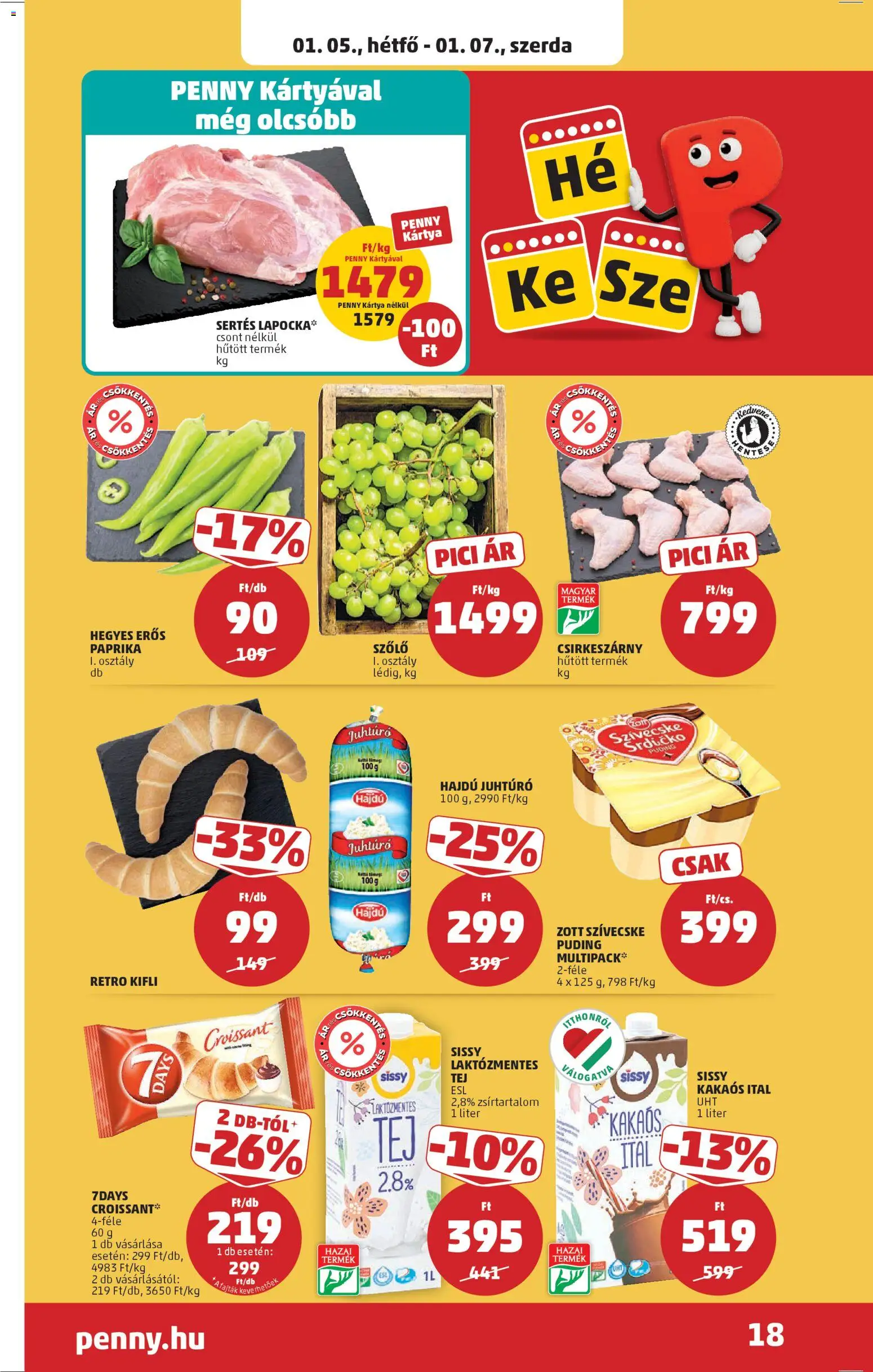 PENNY akciós ujság - amely érvényes a következő dátumtól: 02.01.2026 | Oldal: 22 | Termékek: Szőlő, Croissant, Kifli, Juhtúró