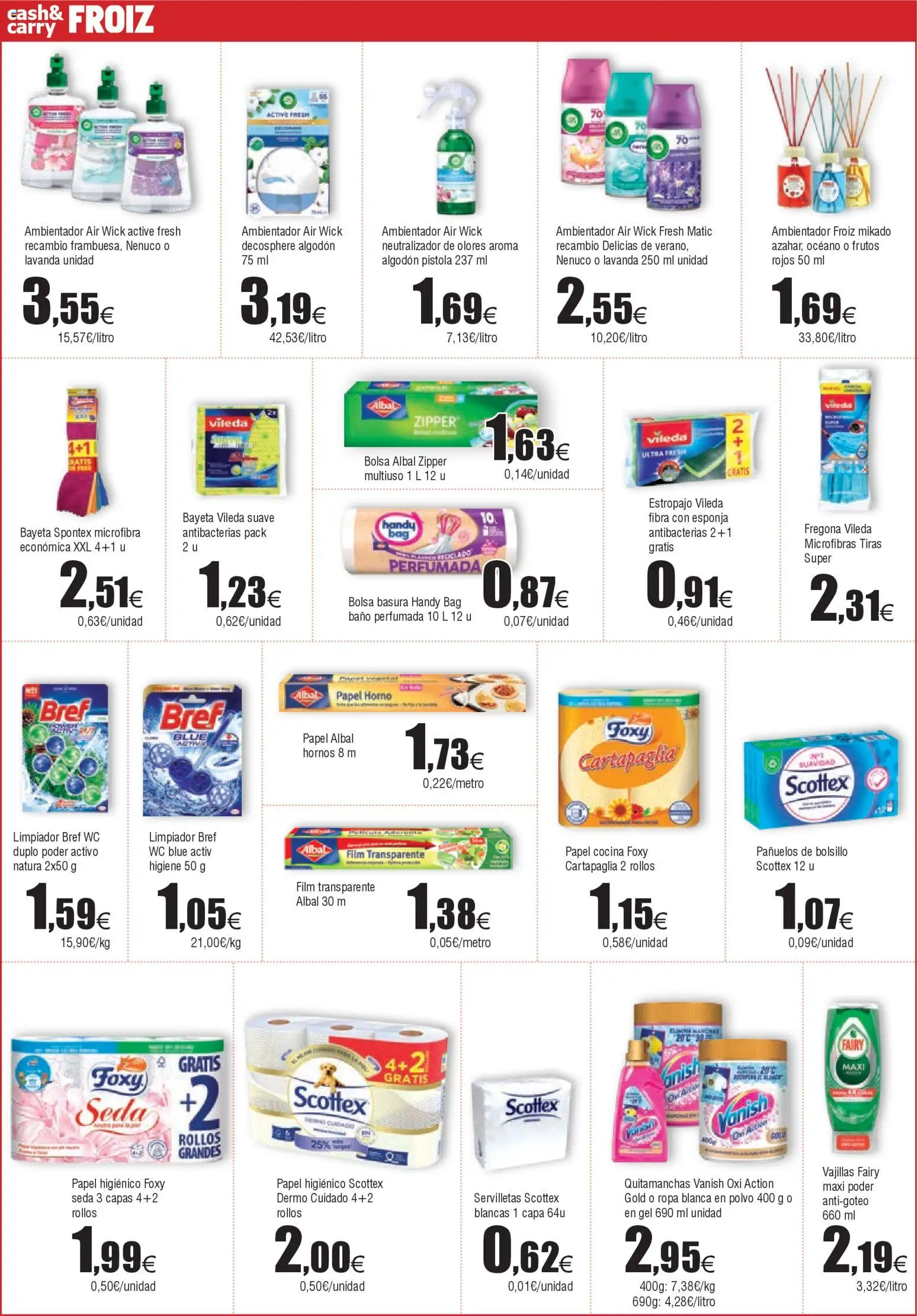 Froiz - Folleto Cash │ válido desde el 07.01.2026 | Página: 14 | Productos: Papel higienico, Ropa, Cocina, Baño