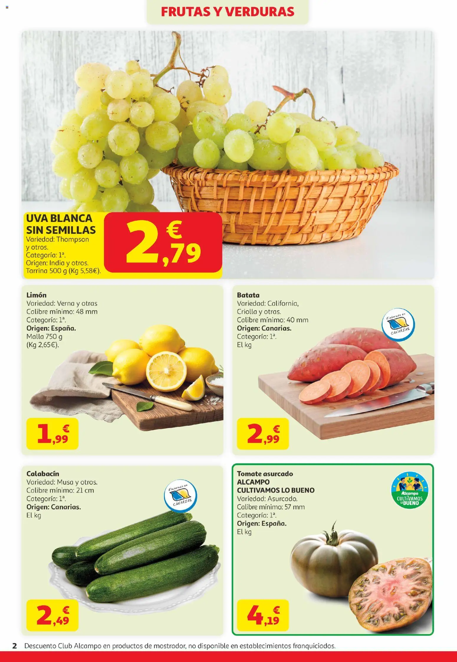 Alcampo Canarias │ válido desde el 07.04.2026 | Página: 2 | Productos: Calabacín